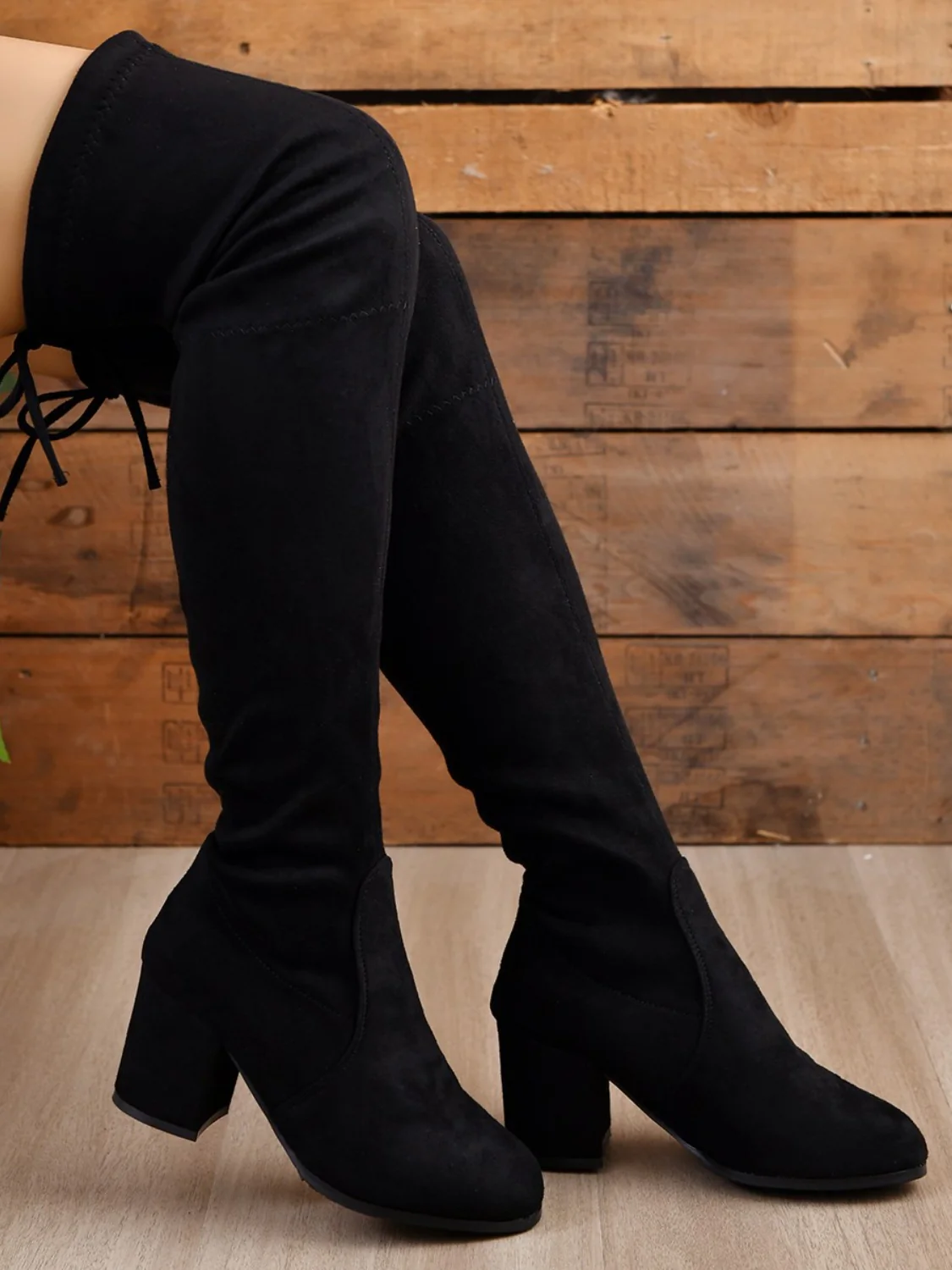 Round Toe Block Heel Boots - Image 2