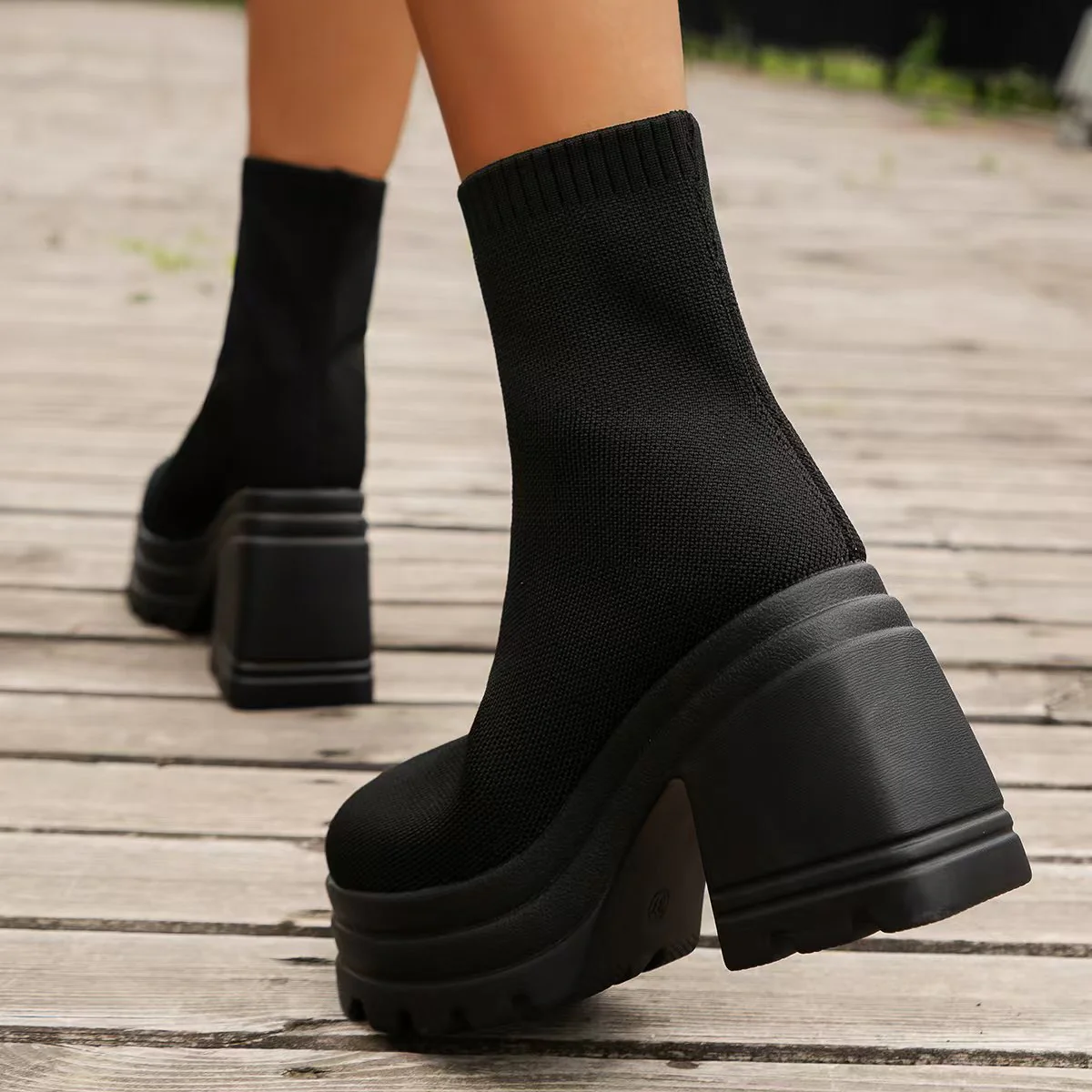 Round Toe Block Heel Boots - Image 2
