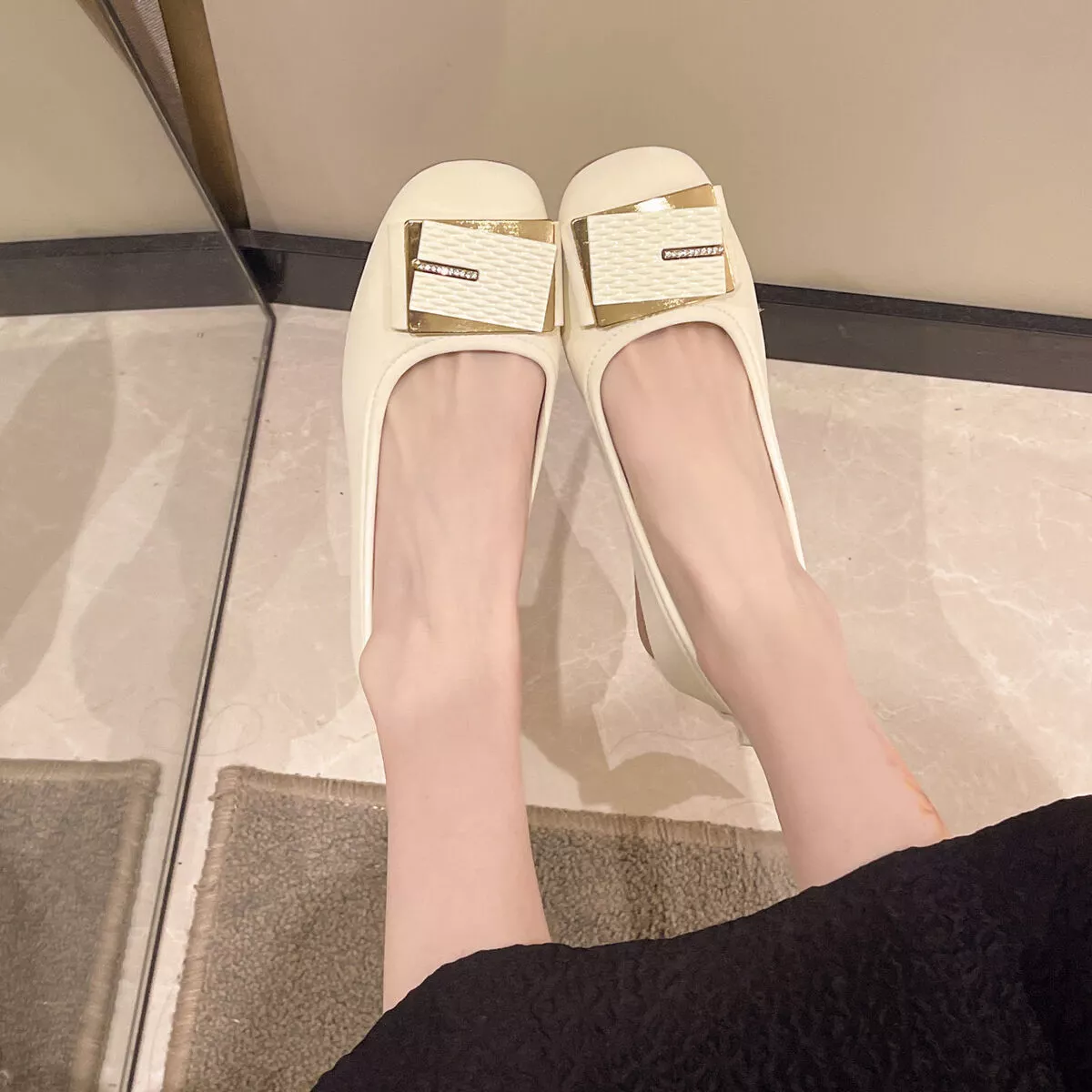 Round Toe Block Heels Slip-Ons - Image 11