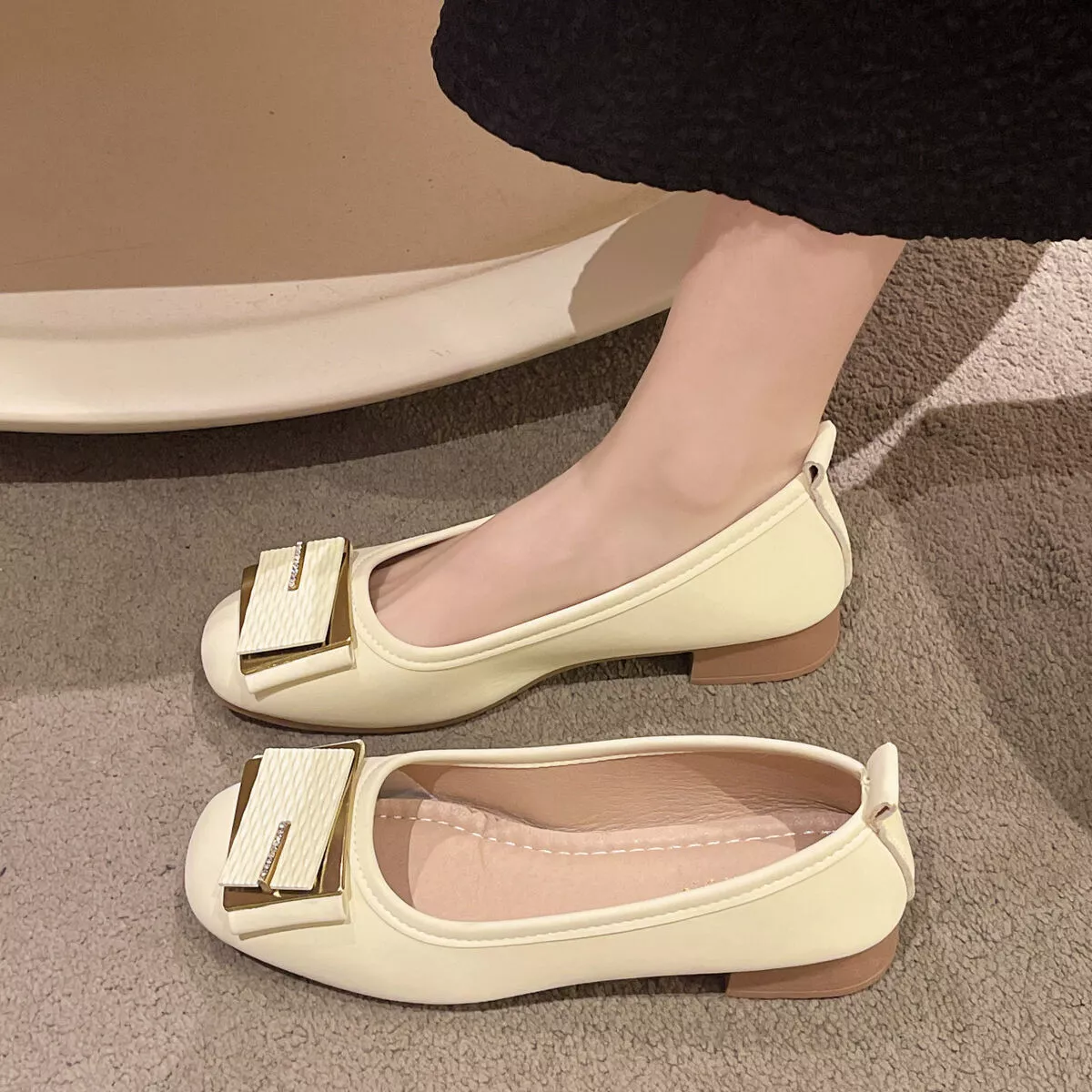 Round Toe Block Heels Slip-Ons - Image 15