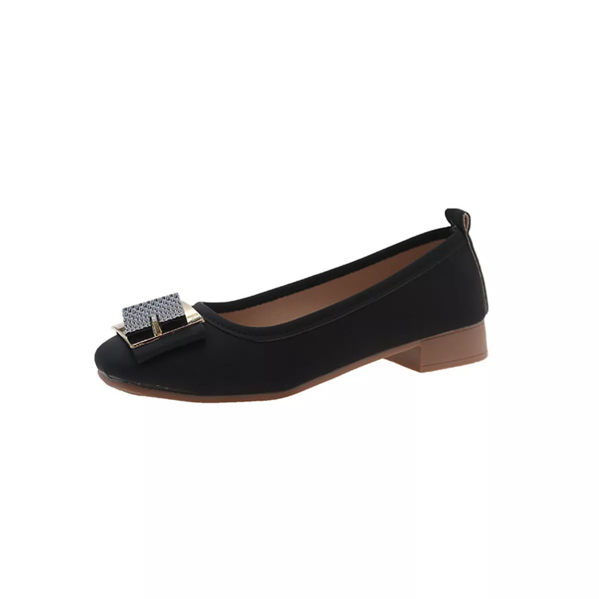Round Toe Block Heels Slip-Ons - Image 4