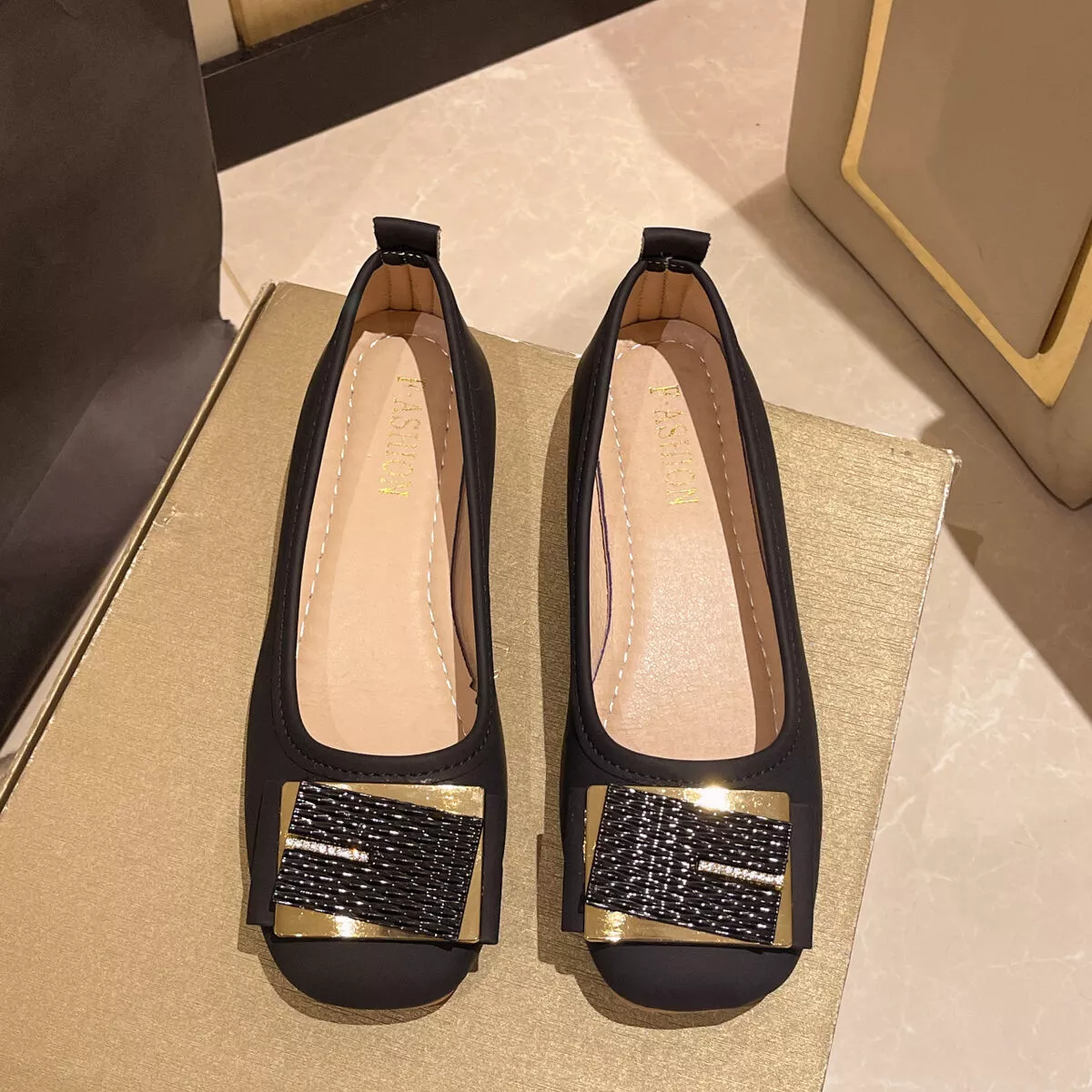 Round Toe Block Heels Slip-Ons - Image 8
