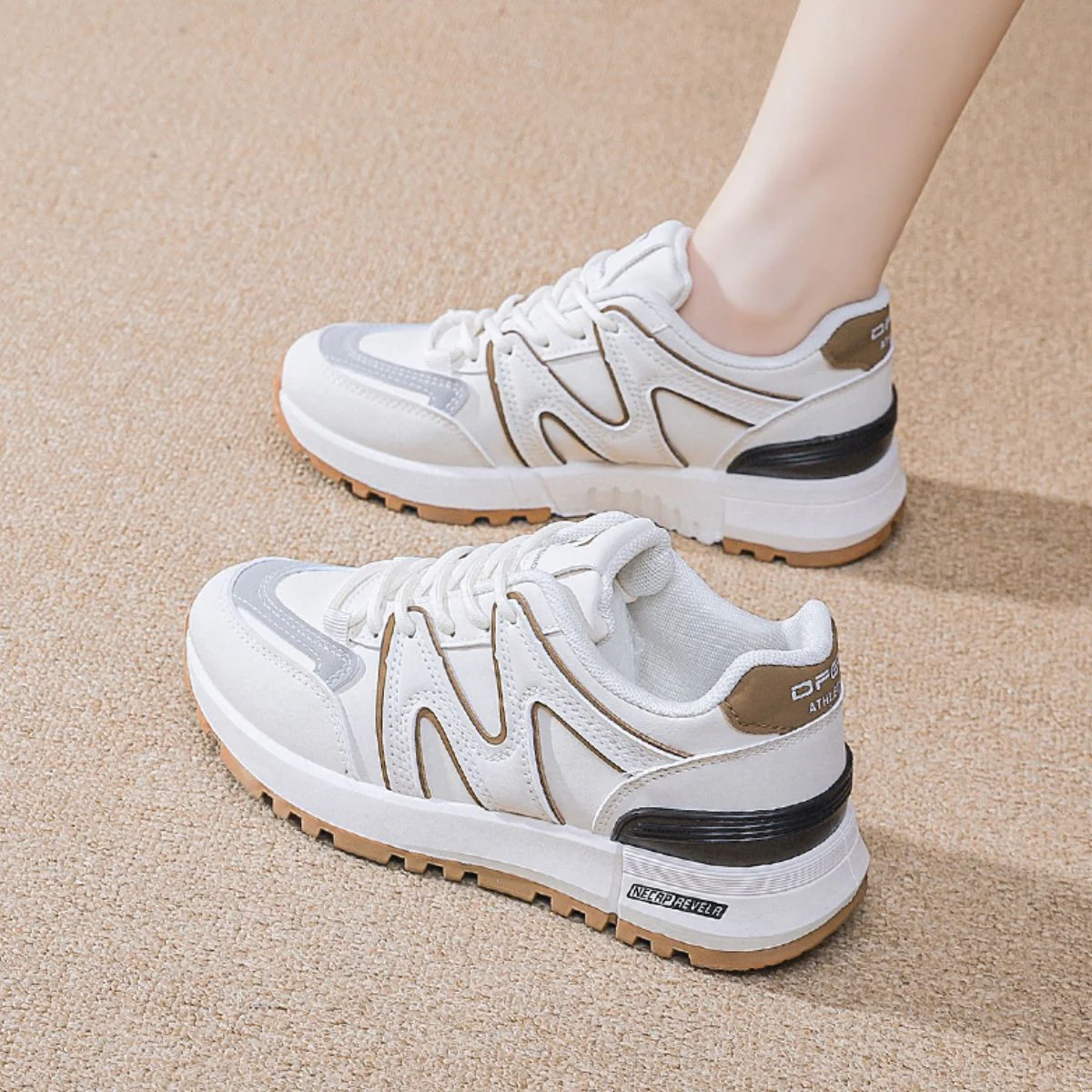 Round Toe Lace Up Athletic Sneakers - Image 5