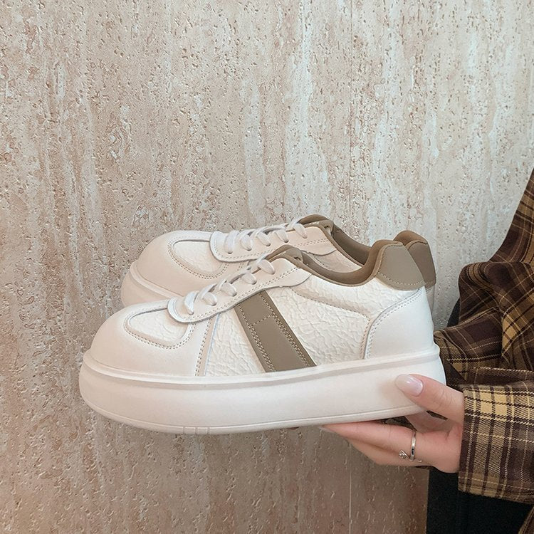 Round Toe Lace Up Platform Sneakers - Image 4