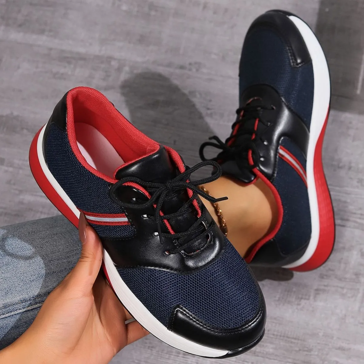 Round Toe Platform Sneakers - Image 2