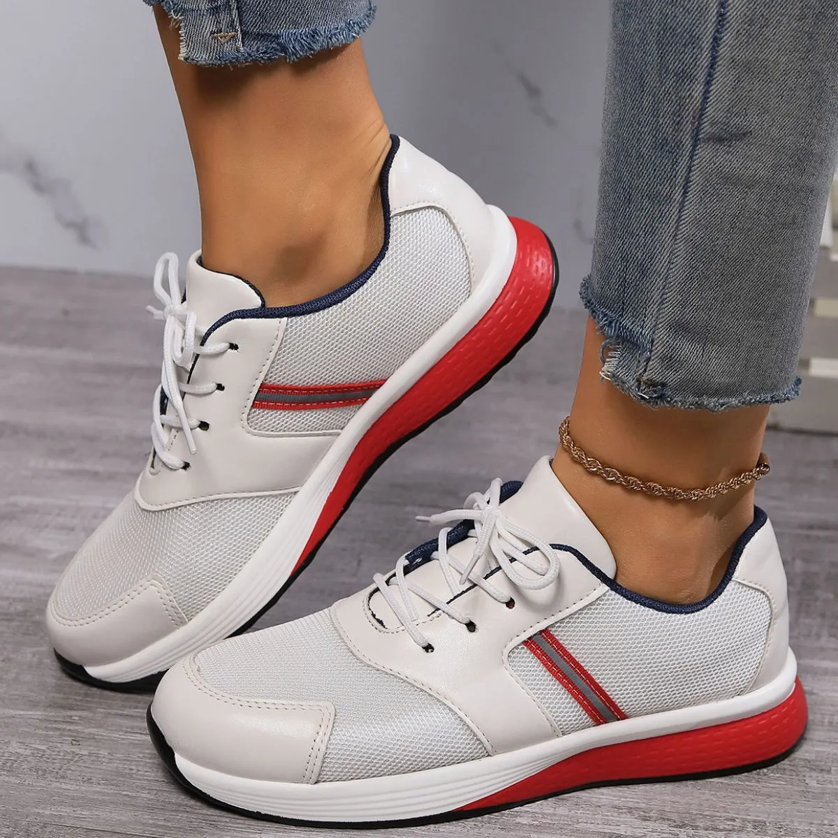 Round Toe Platform Sneakers - Image 5