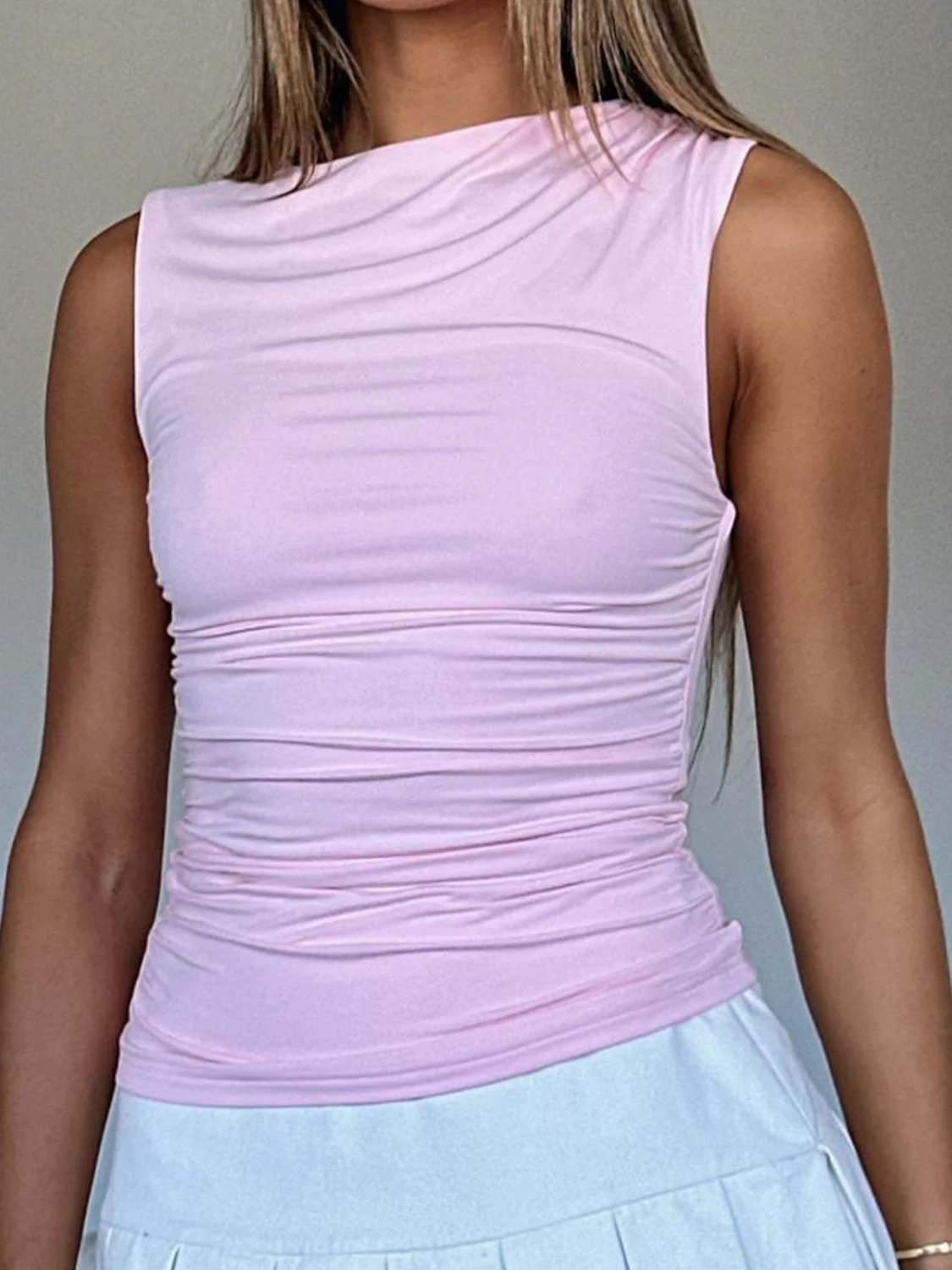 Ruched Round Neck Tank - Image 12