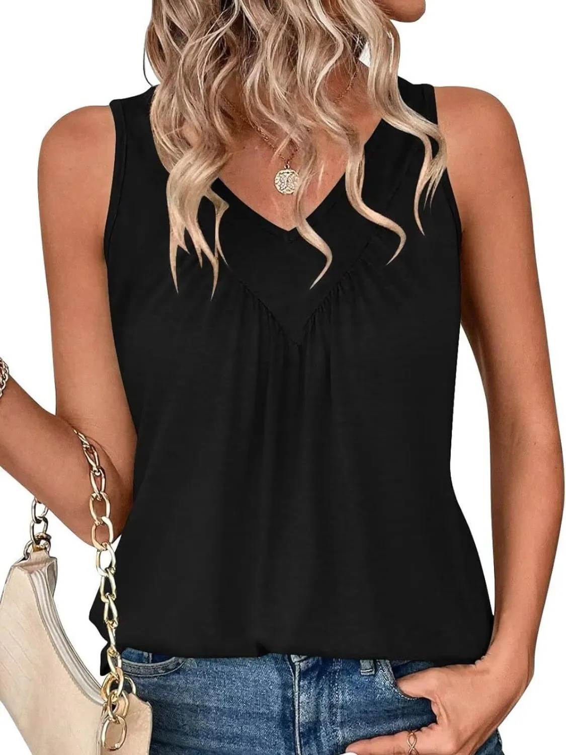 Ruched V-Neck Tank - Image 13