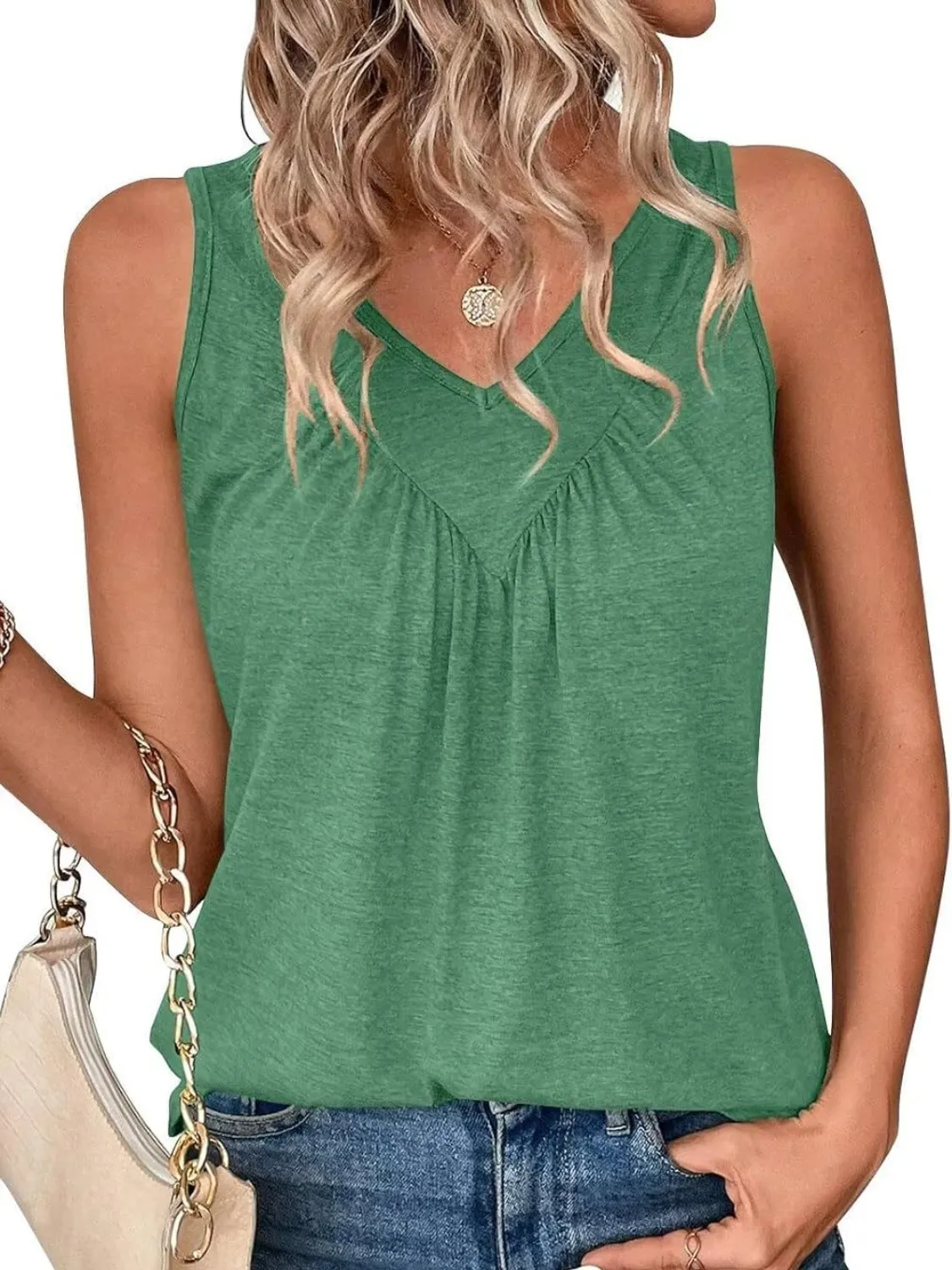 Ruched V-Neck Tank - Image 15