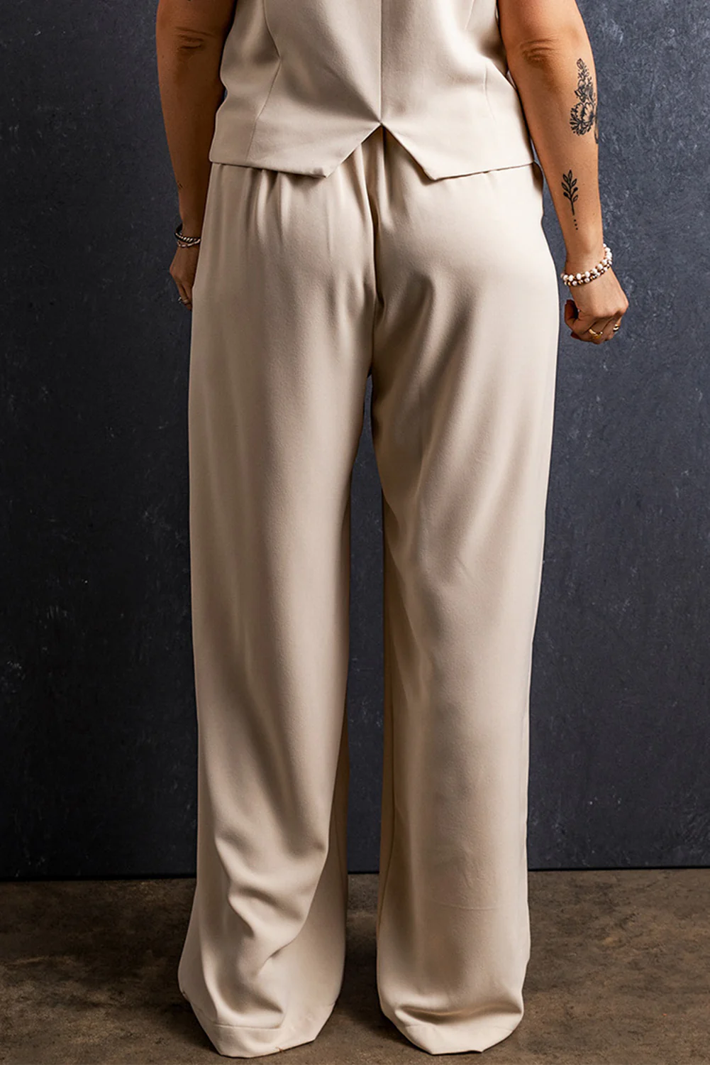 Ruched Wide Leg Pants with Pockets - Image 2