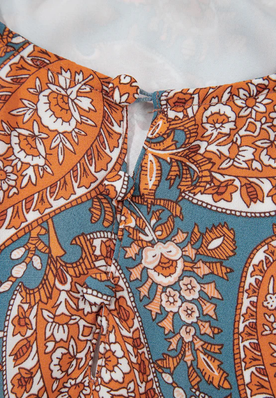 Ruffle Hem Printed Long Sleeve Dress - Image 6