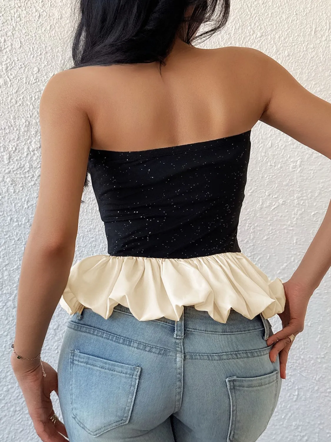 Ruffled Bubble Hem Tube Top - Image 5