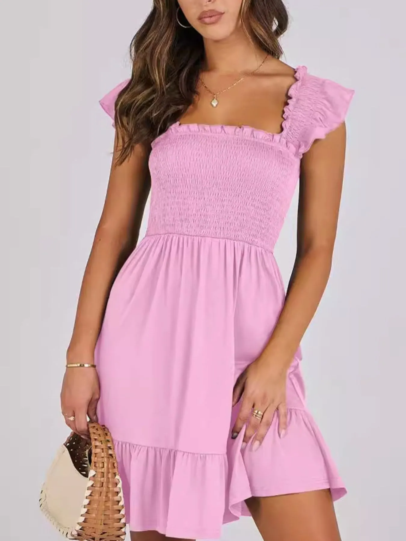 Ruffled Hem Smocked Cami Dress - Image 10