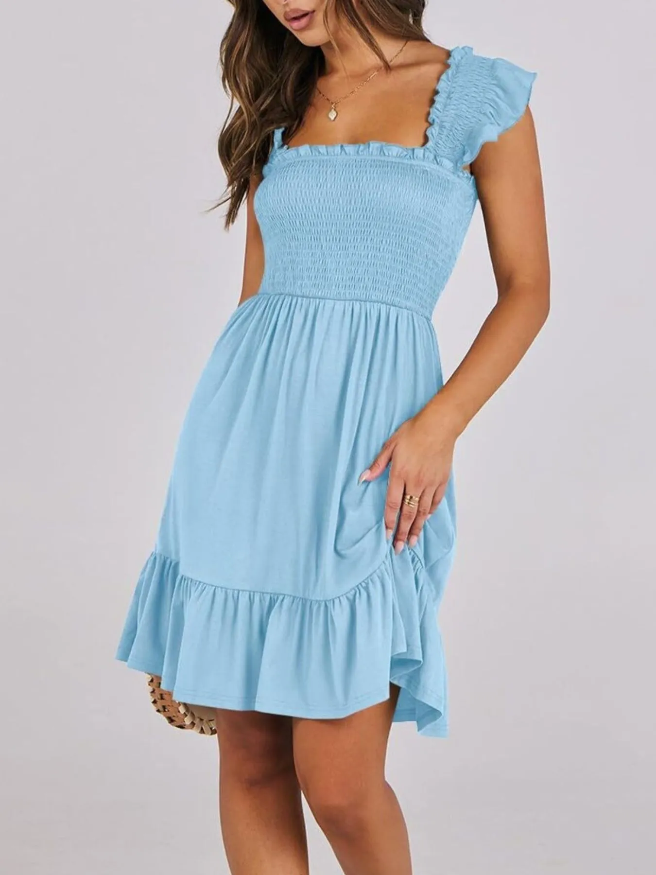 Ruffled Hem Smocked Cami Dress - Image 16