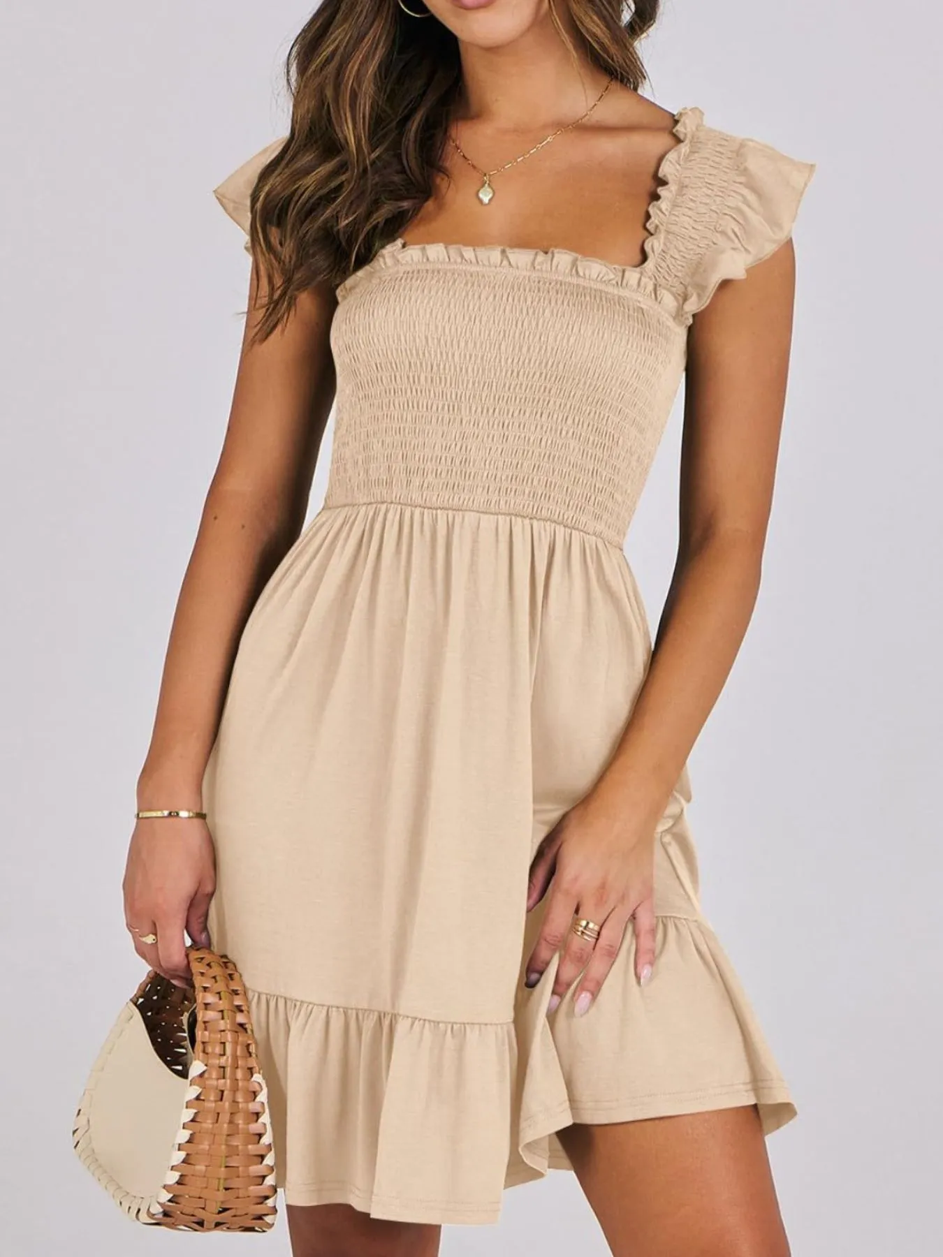 Ruffled Hem Smocked Cami Dress - Image 3