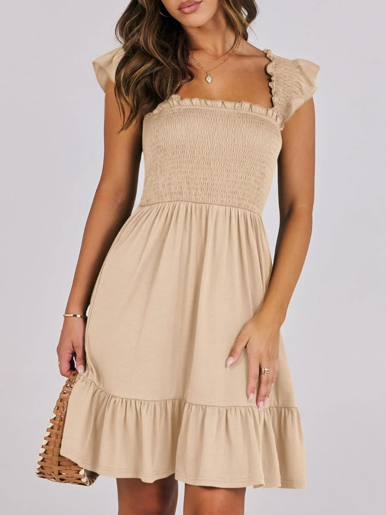 Ruffled Hem Smocked Cami Dress - Image 4