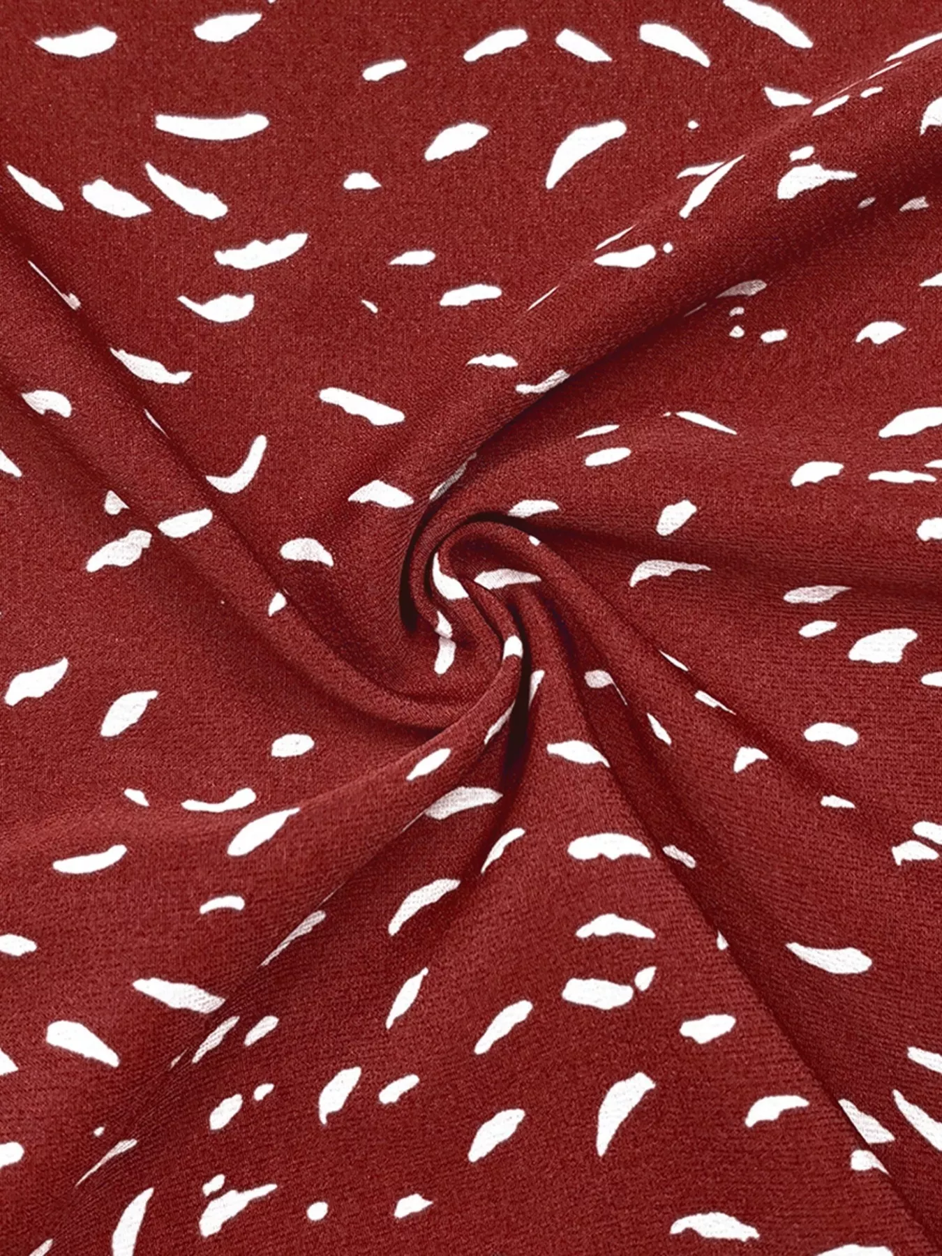 Ruffled Printed Tie Neck Long Sleeve Blouse - Image 8