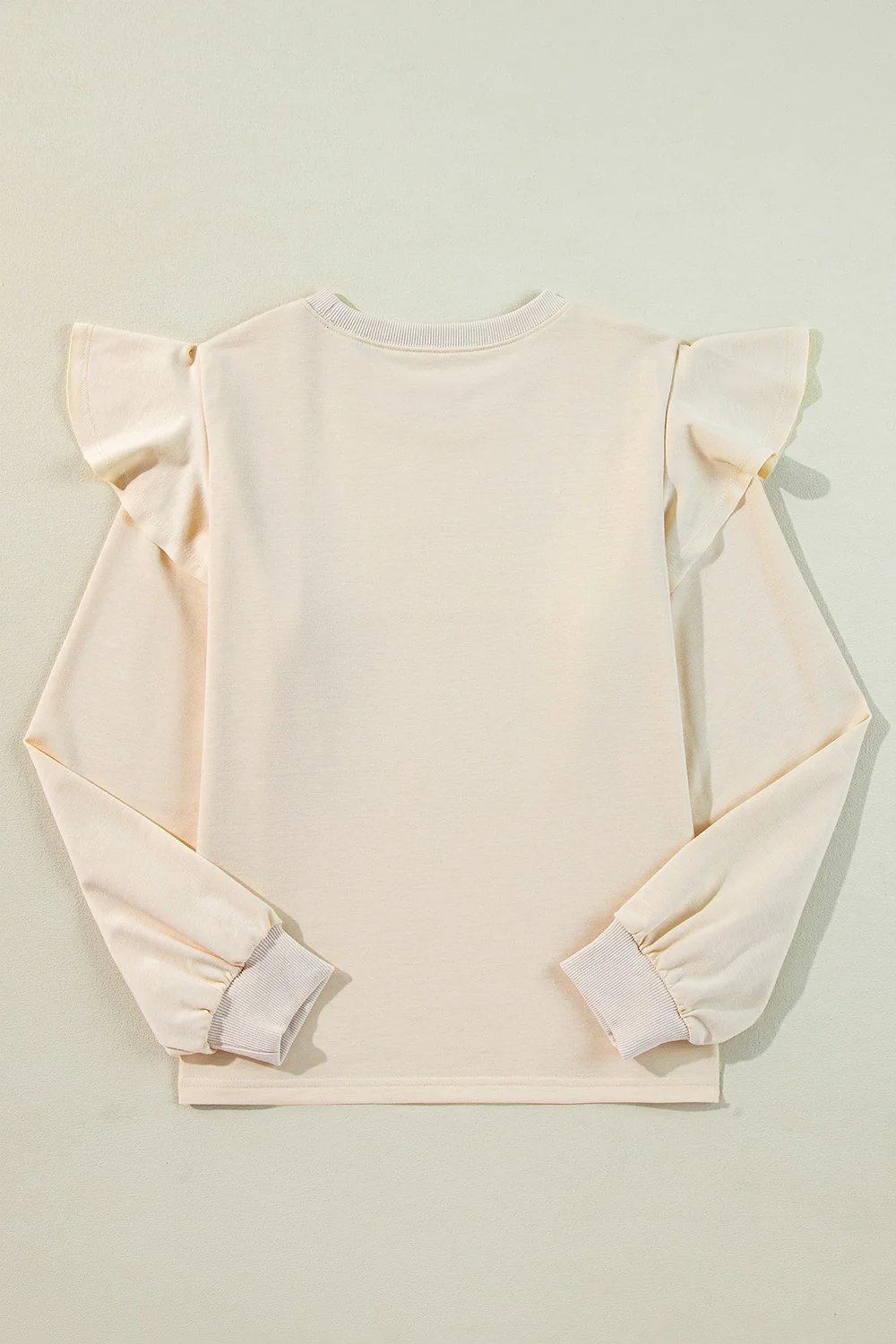 Ruffled Round Neck Long Sleeve Blouse - Image 4