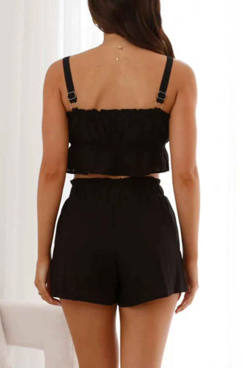 Ruffled Square Neck Cami and Shorts Set - Image 14