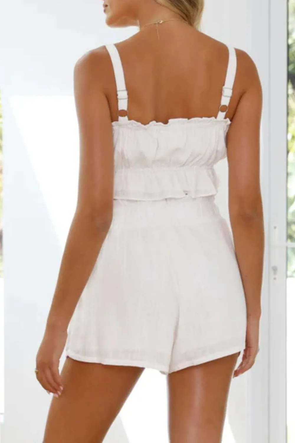 Ruffled Square Neck Cami and Shorts Set - Image 25