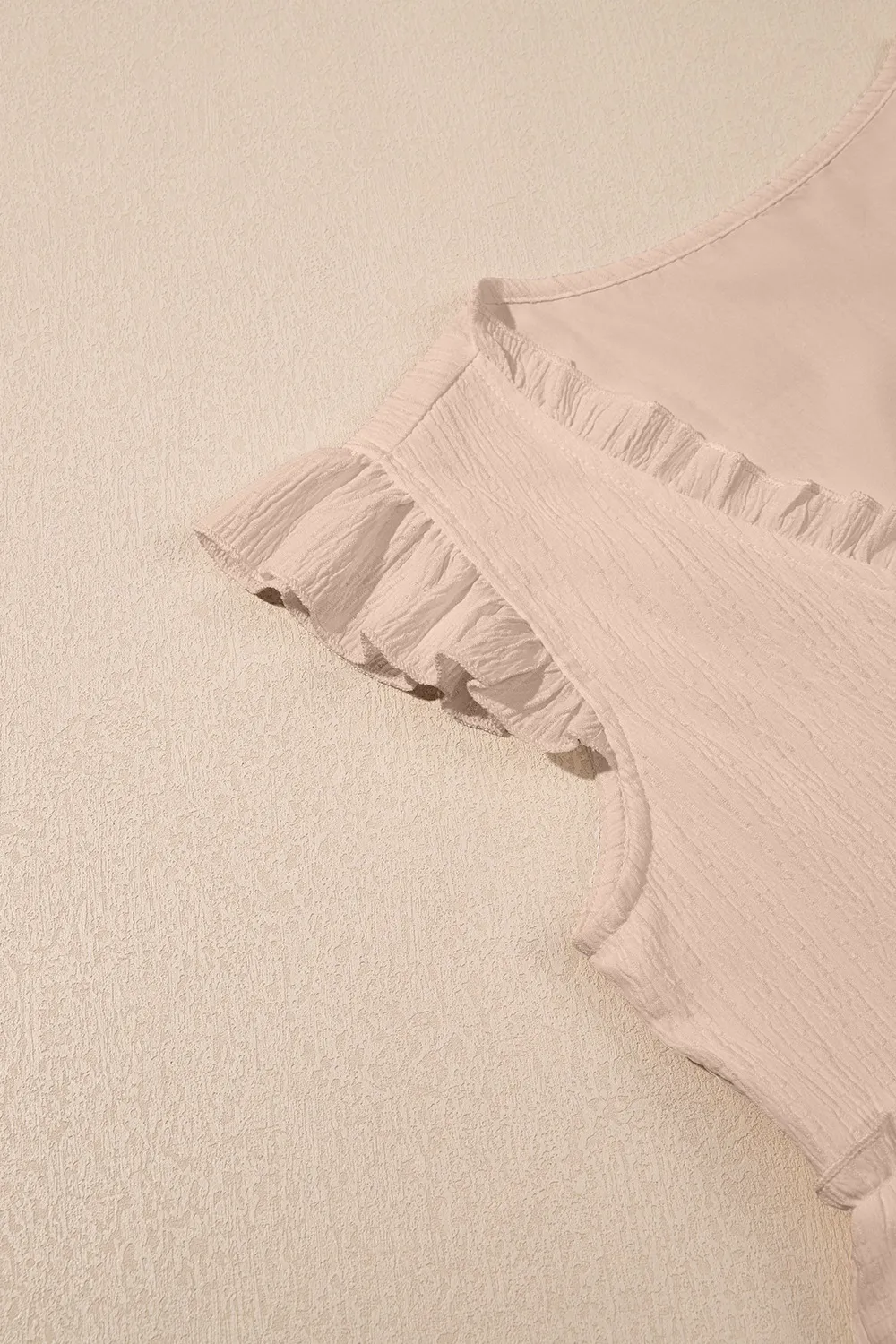 Ruffled Trim V Neck Flutter Flowy Top - Image 21