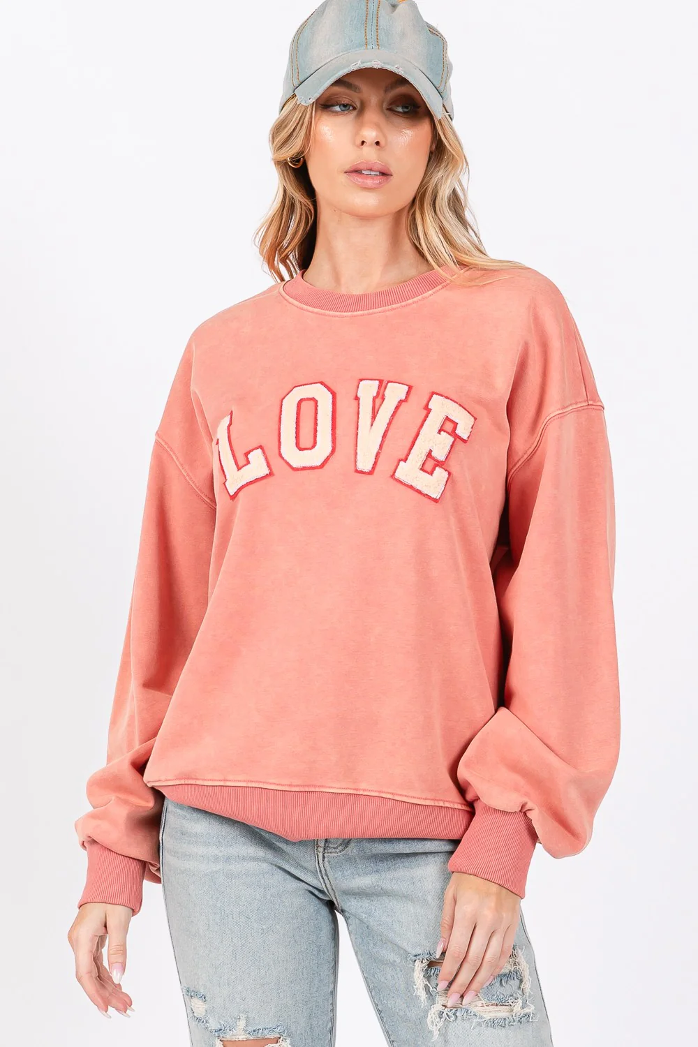 SAGE + FIG LOVE Path Applique Drop Shoulder Sweatshirt - Image 5