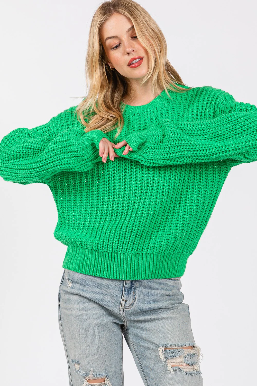 SAGE + FIG Round Neck Drop Shoulder Sweater - Image 5