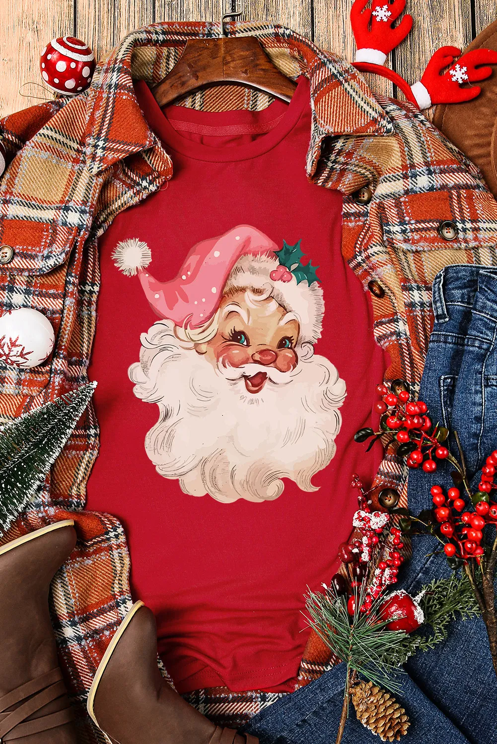 Santa Round Neck Short Sleeve T-Shirt - Image 5