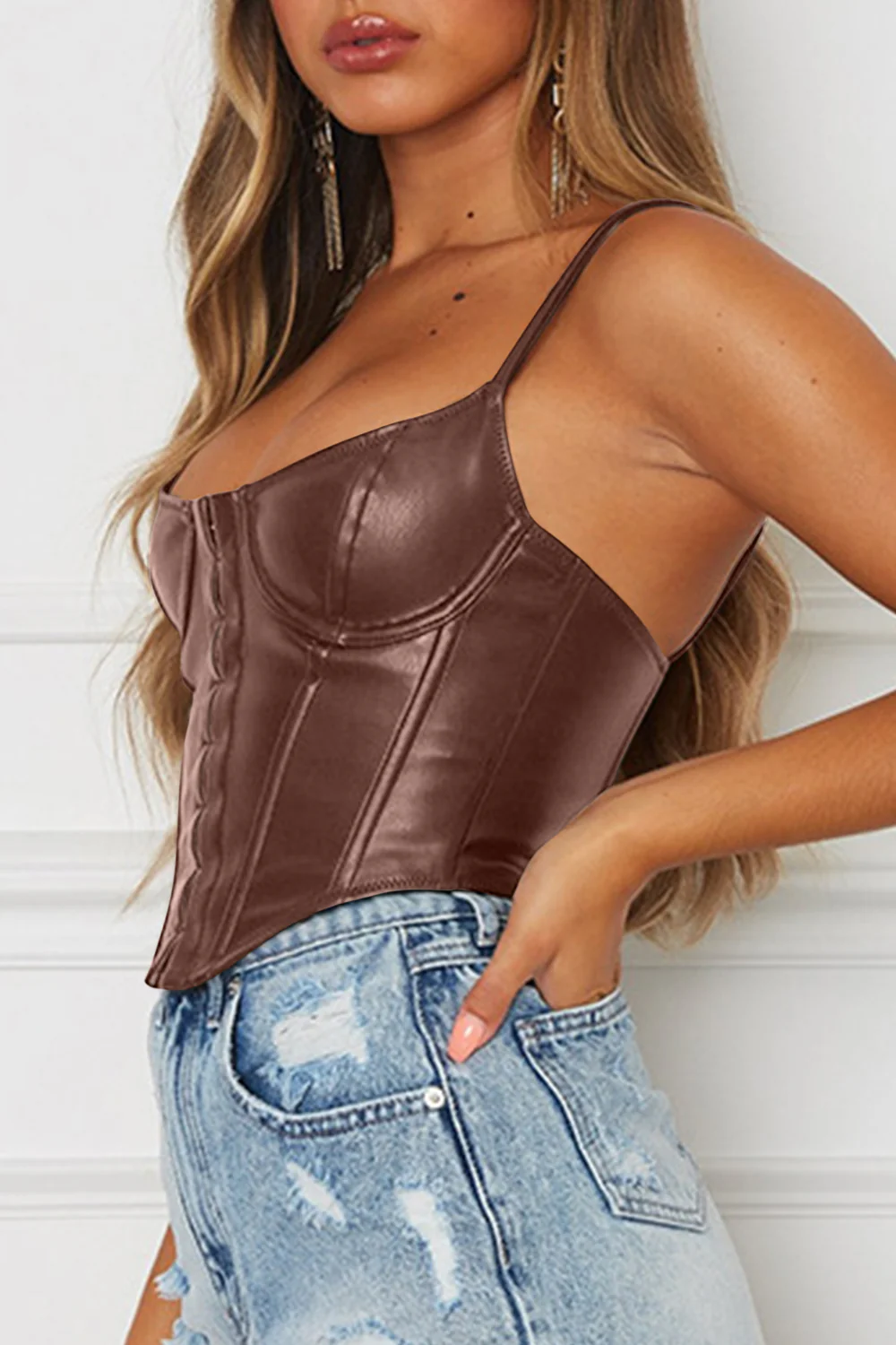Scoop Neck Spaghetti Strap Cami - Image 7