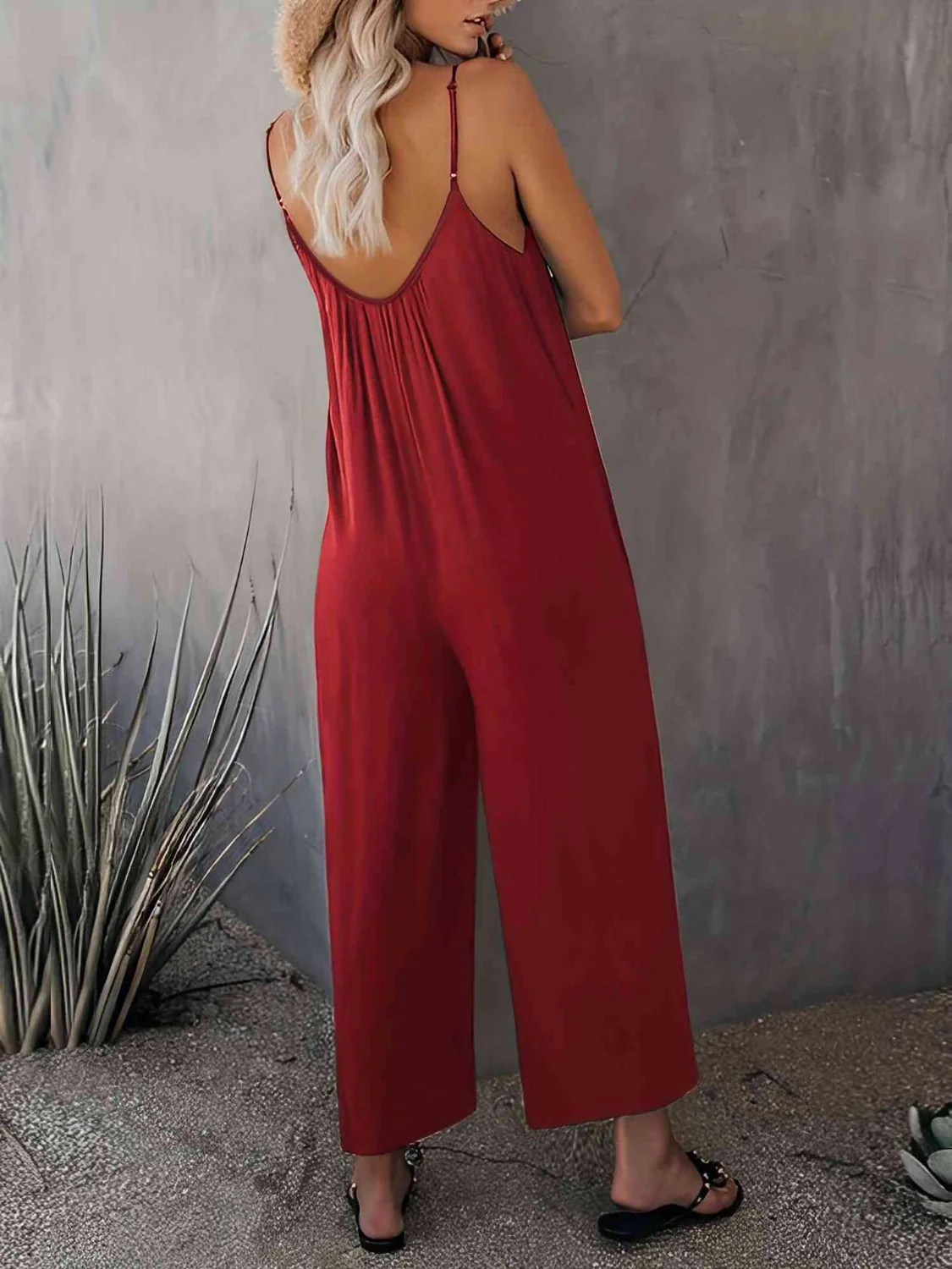 Scoop Neck Spaghetti Strap Jumpsuit - Image 5