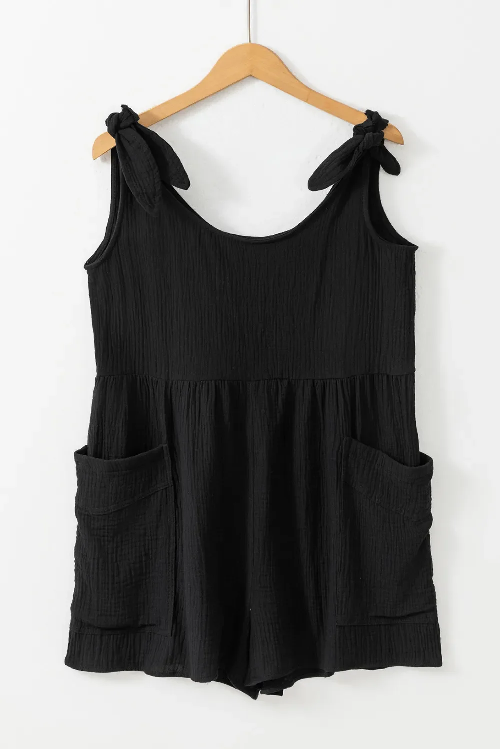 Scoop Neck Tie Shoulder Romper - Image 5
