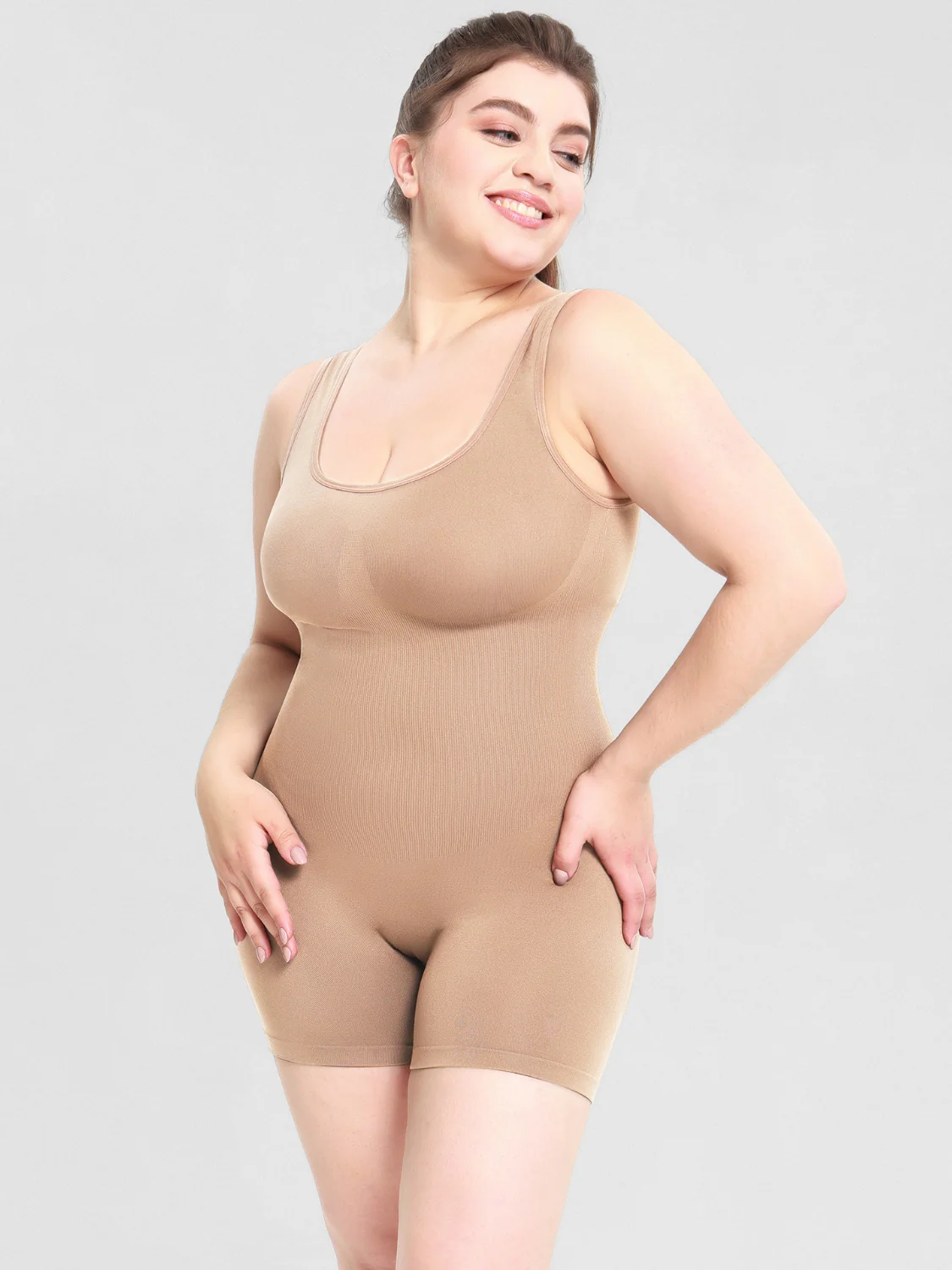 Scoop Neck Wide Strap Shaping Romper - Image 10