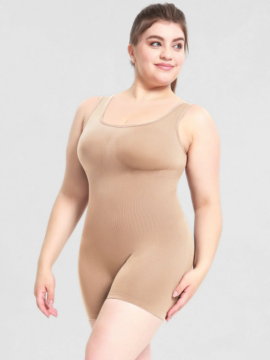Scoop Neck Wide Strap Shaping Romper - Image 11