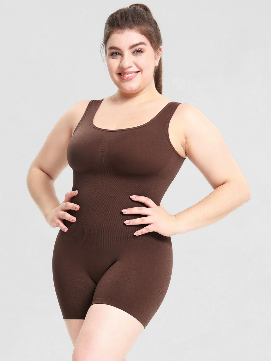 Scoop Neck Wide Strap Shaping Romper - Image 17