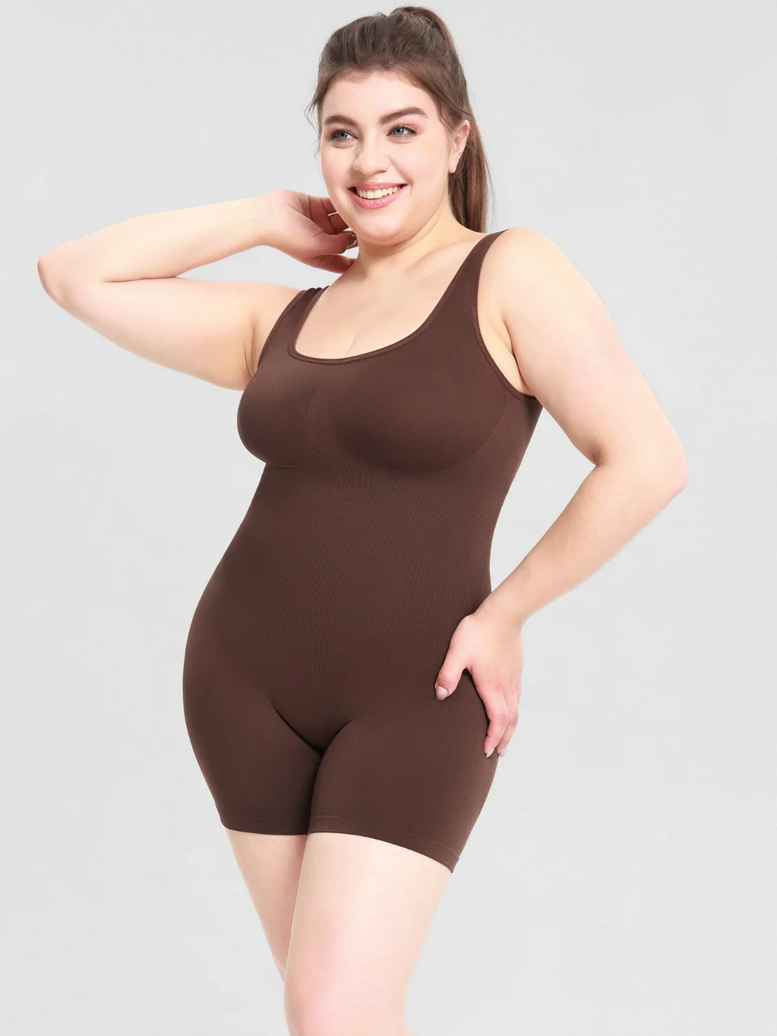 Scoop Neck Wide Strap Shaping Romper - Image 18