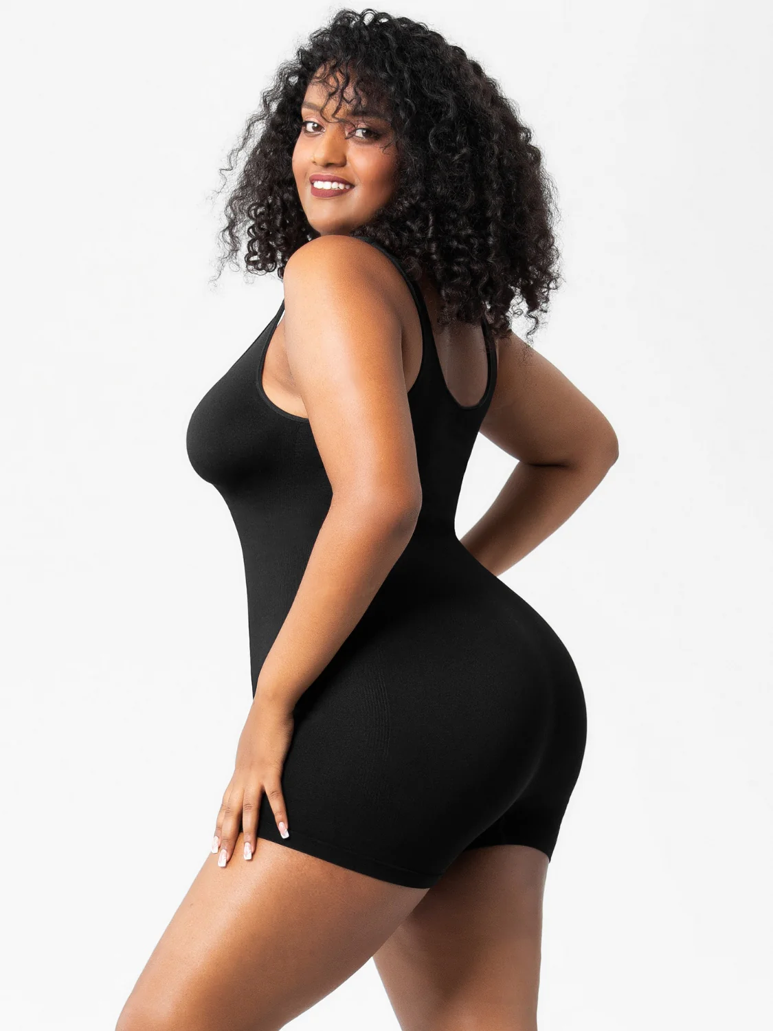 Scoop Neck Wide Strap Shaping Romper - Image 5