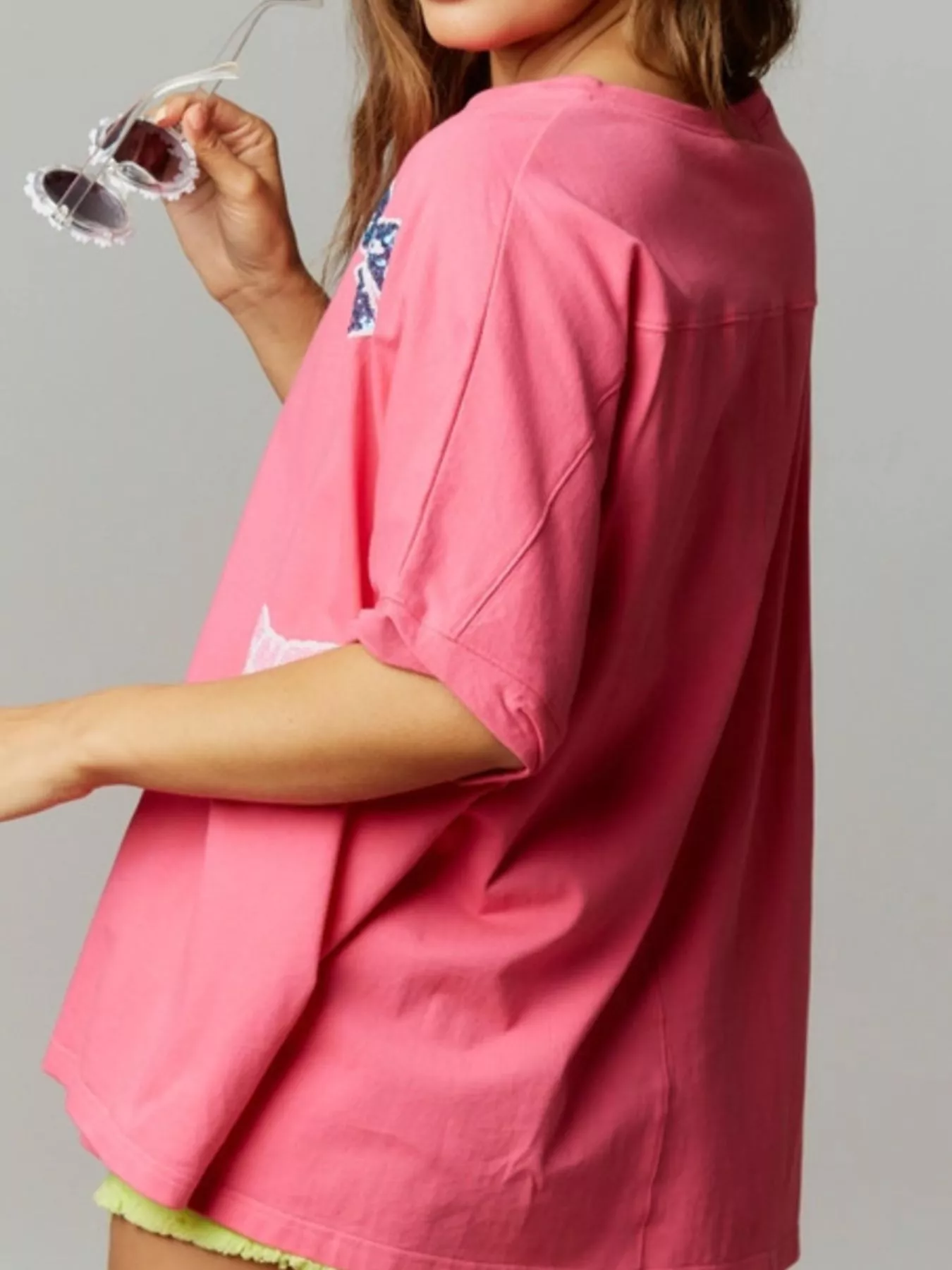 Sequin Bow Round Neck T-Shirt - Image 9