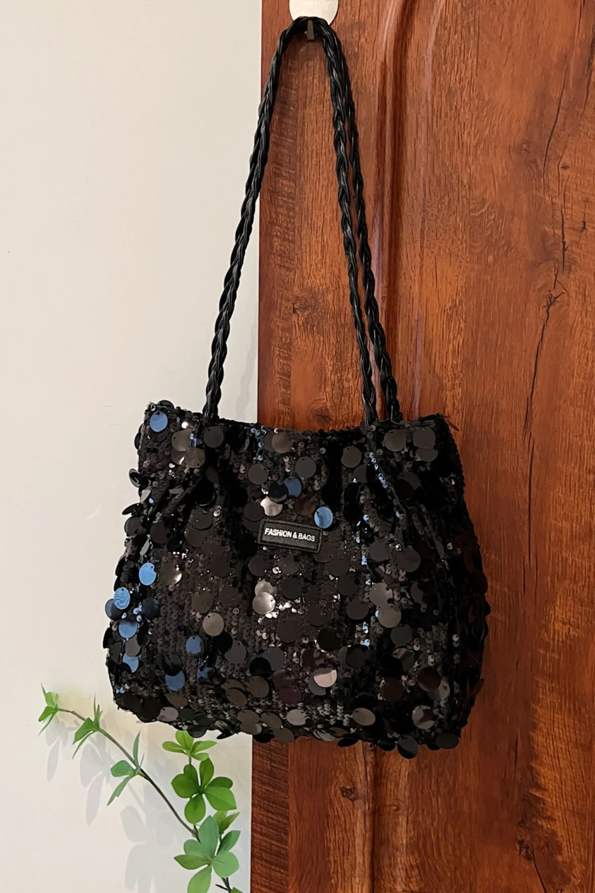 Sequin Braided Strap Shoulder Bag - Image 14
