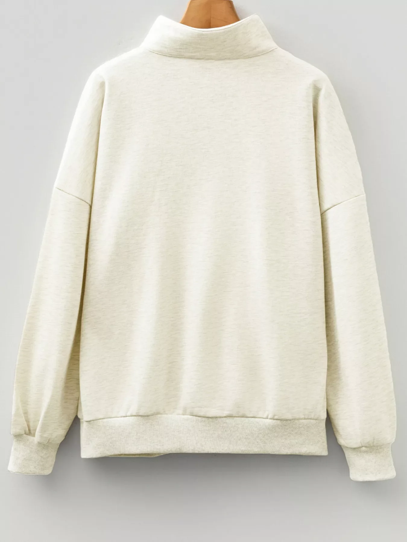 Sequin Candy Canes Contrast Collar Patchwork Loose Sweatshirt - Image 3
