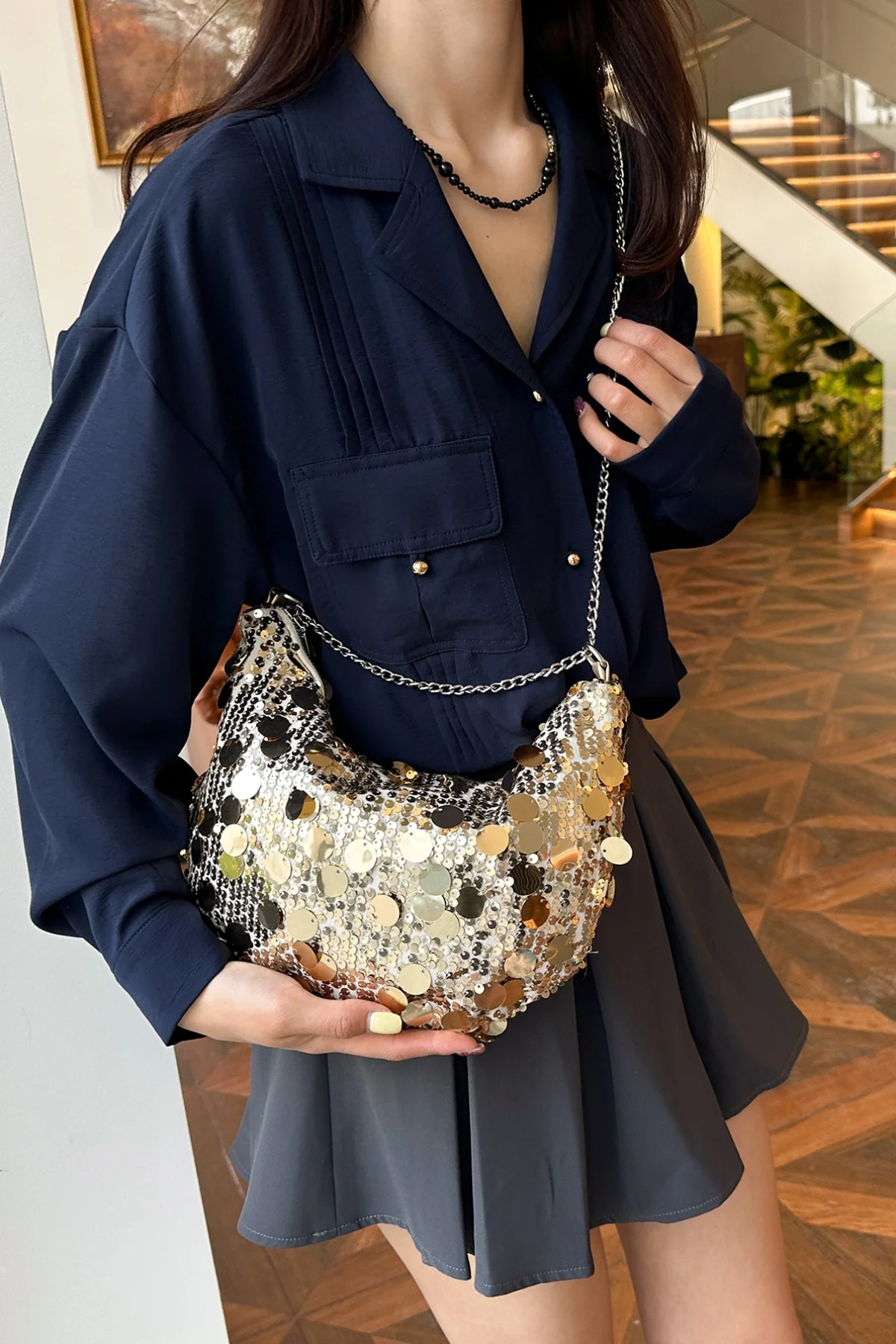 Sequin Chain Crossbody Bag - Image 24