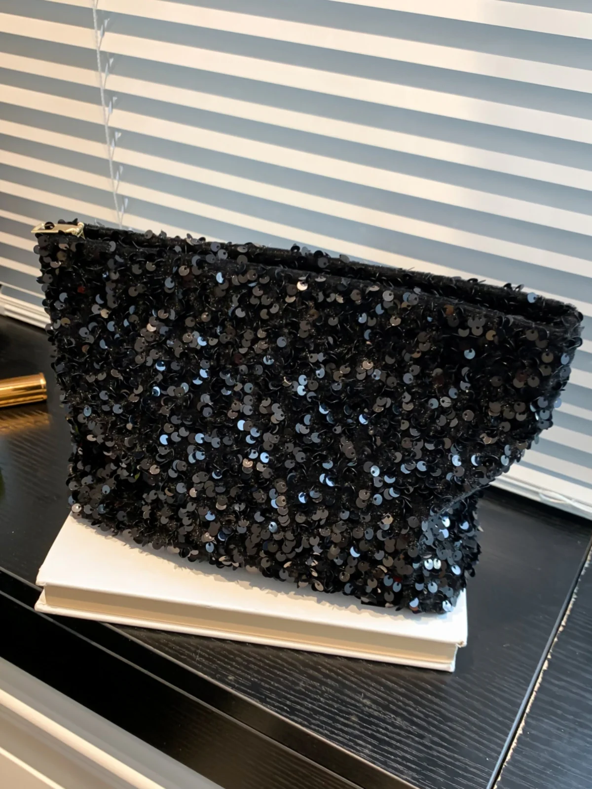 Sequin Clutch with Zipper - Image 12
