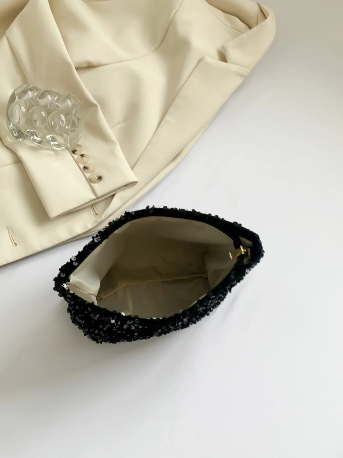 Sequin Clutch with Zipper - Image 17
