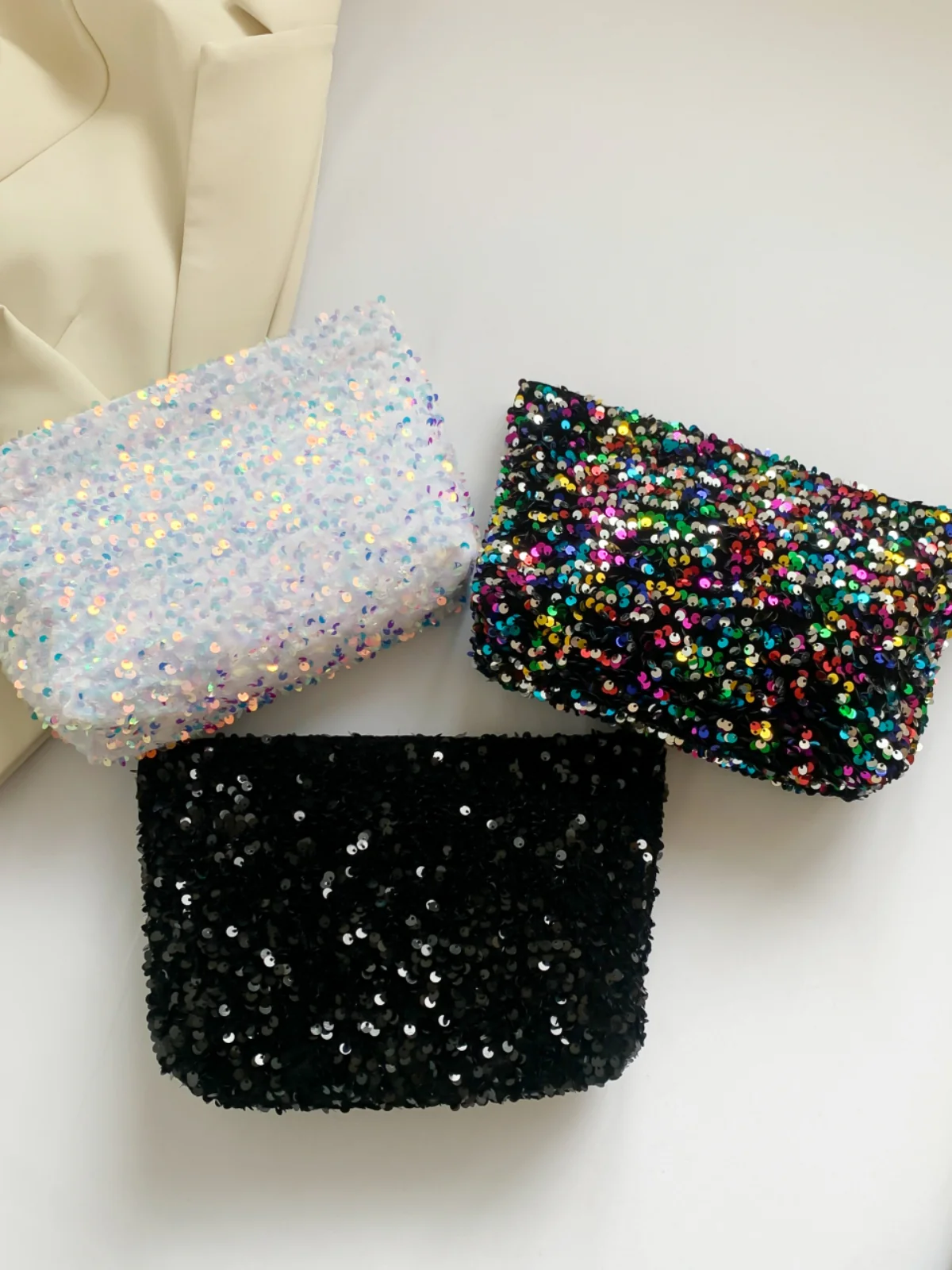 Sequin Clutch with Zipper - Image 2