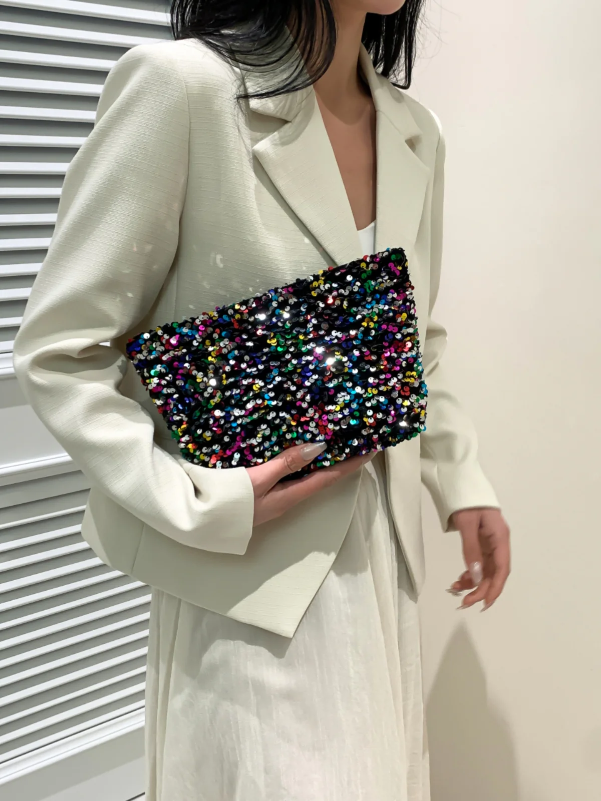 Sequin Clutch with Zipper - Image 21