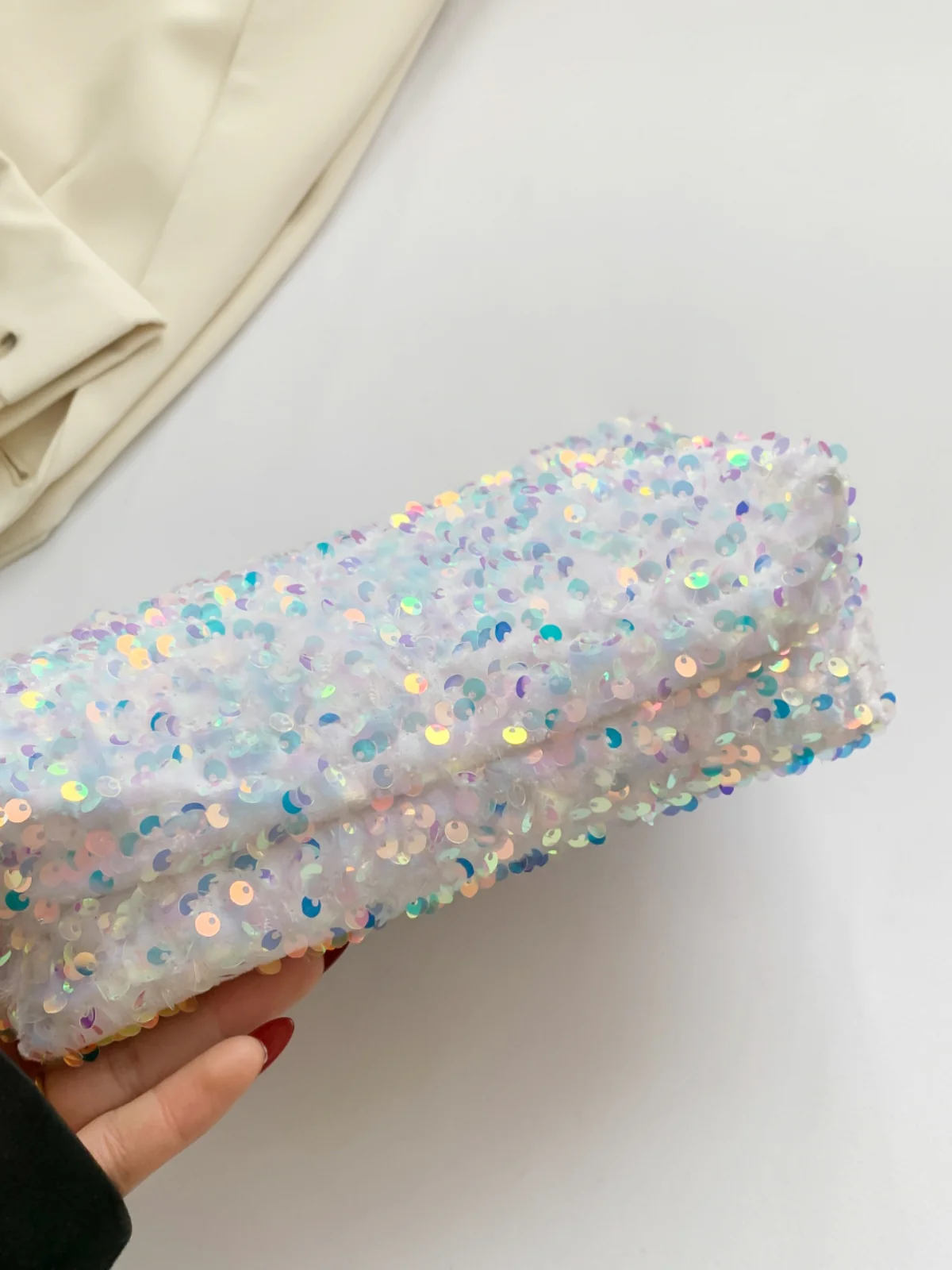 Sequin Clutch with Zipper - Image 9