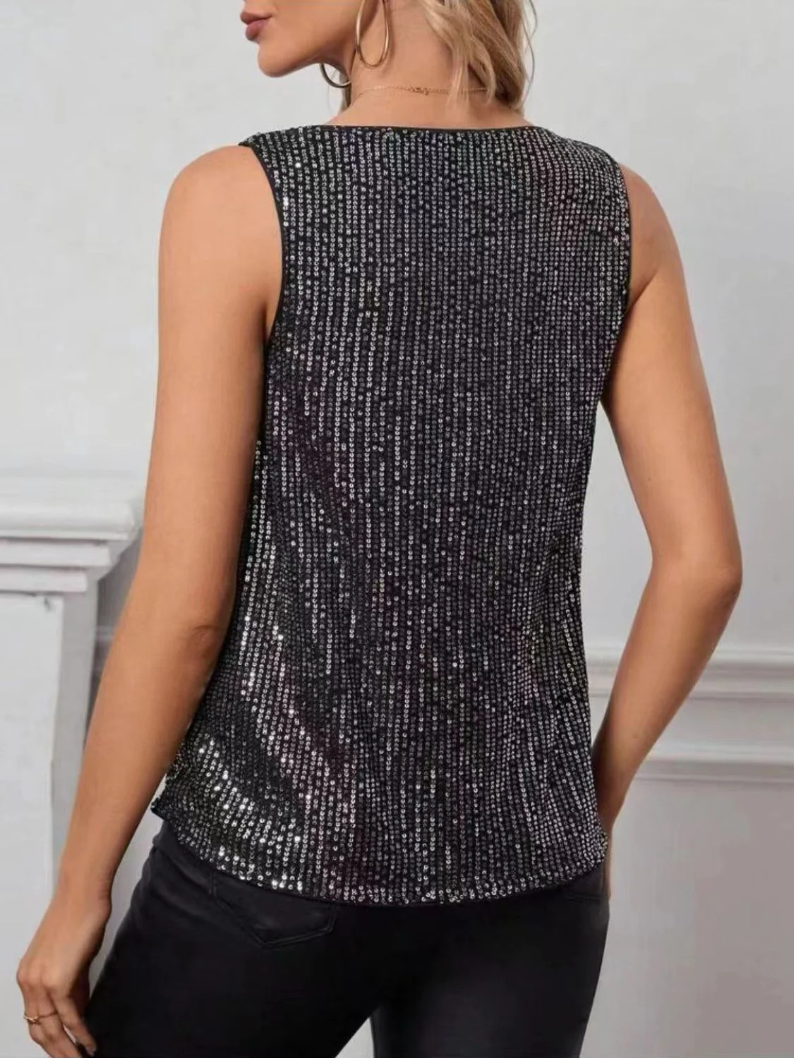 Sequin Cowl Neck Tank - Image 9