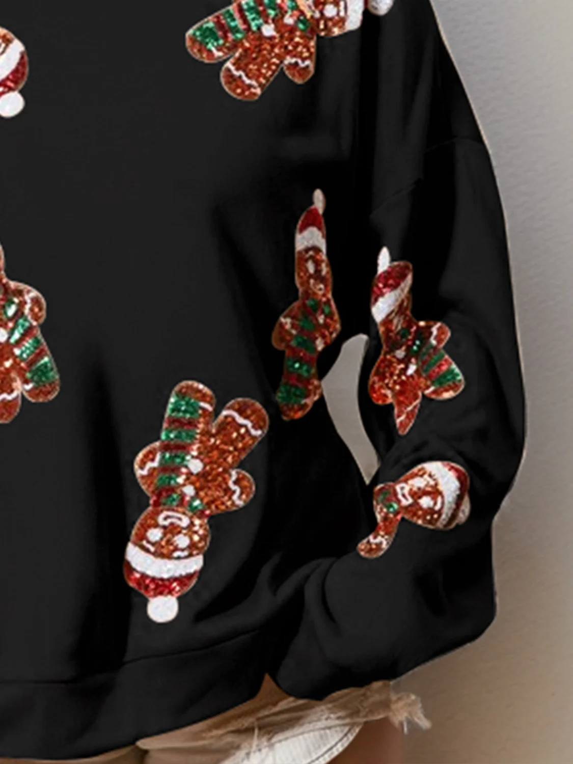 Sequin Gingerbread Man Long Sleeve Sweatshirt - Image 6