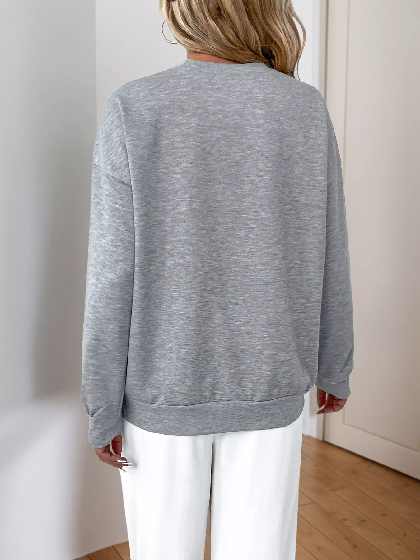 Sequin Round Neck Dropped Shoulder Sweatshirt - Image 5