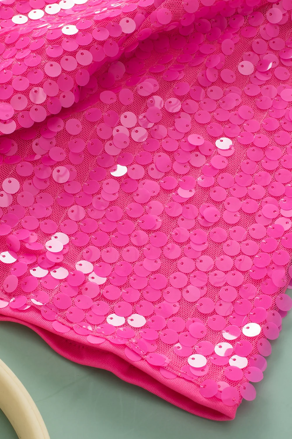 Sequin Round Neck Half Sleeve Blouse - Image 11