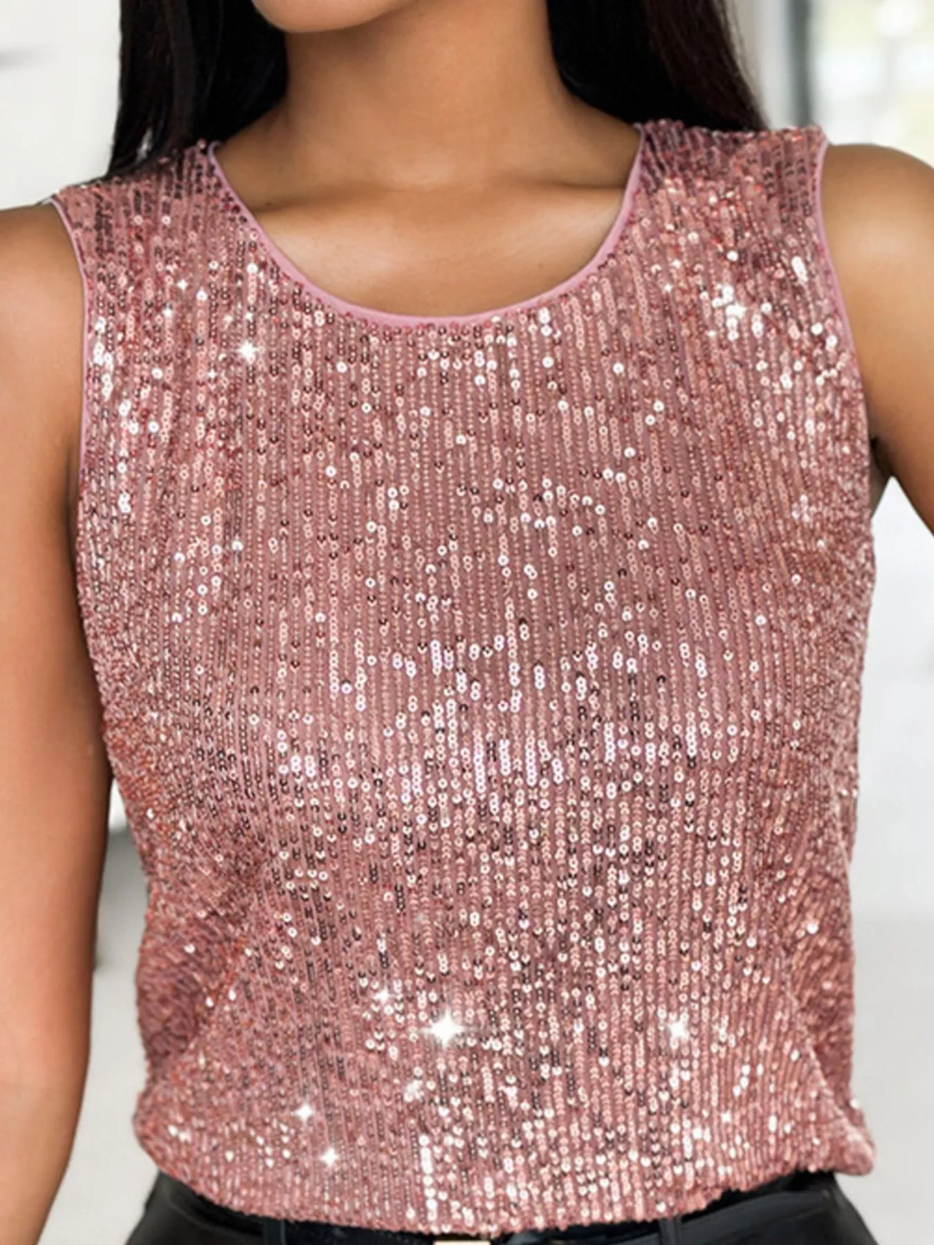Sequin Round Neck Tank Top - Image 10